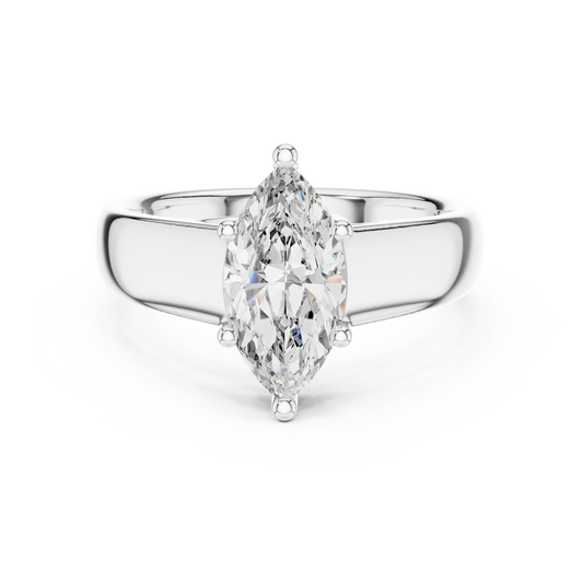 Anillo de Compromiso Solitario Marquise de 2.00ct | Diamante Creado en Laboratorio Color D Claridad VS | Oro 10K/18K, Plata y Platino (Tallas Disponibles 8-20)