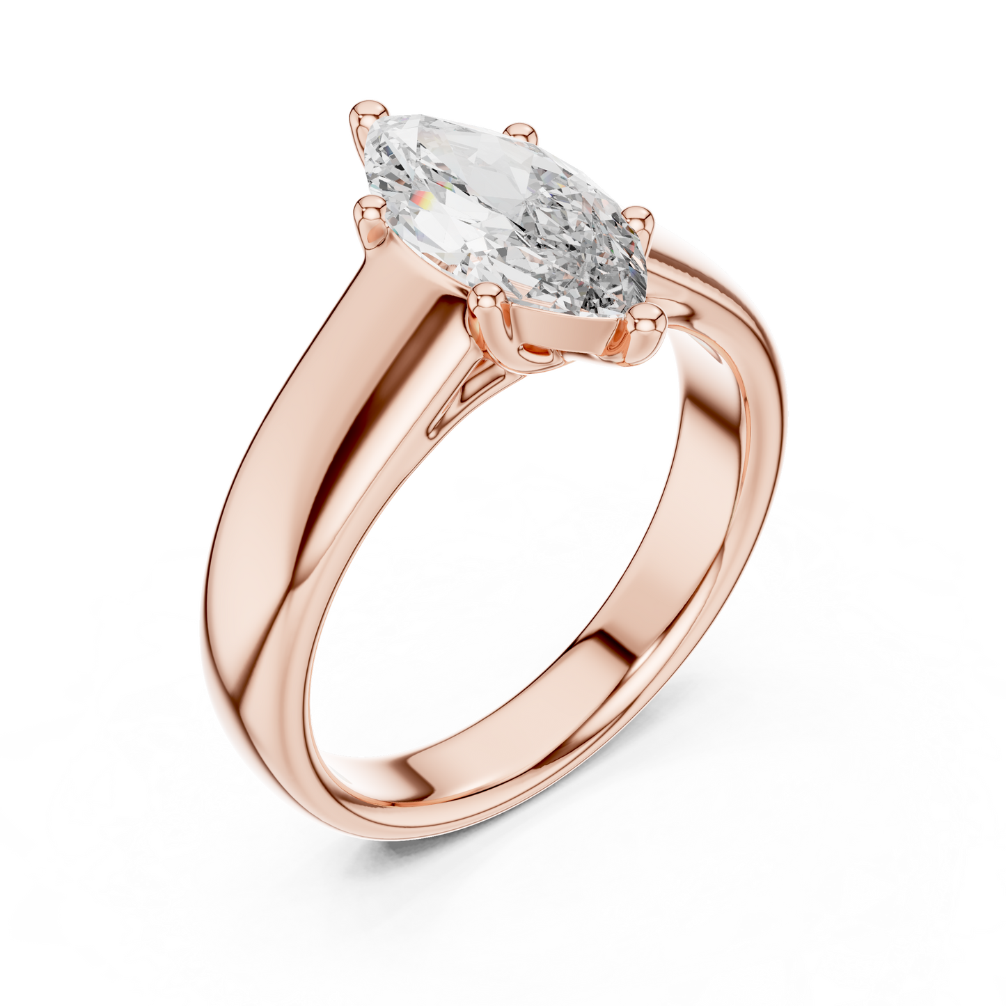 Anillo de Compromiso Solitario Marquise de 2.00ct | Diamante Creado en Laboratorio Color D Claridad VS | Oro 10K/18K, Plata y Platino (Tallas Disponibles 8-20)