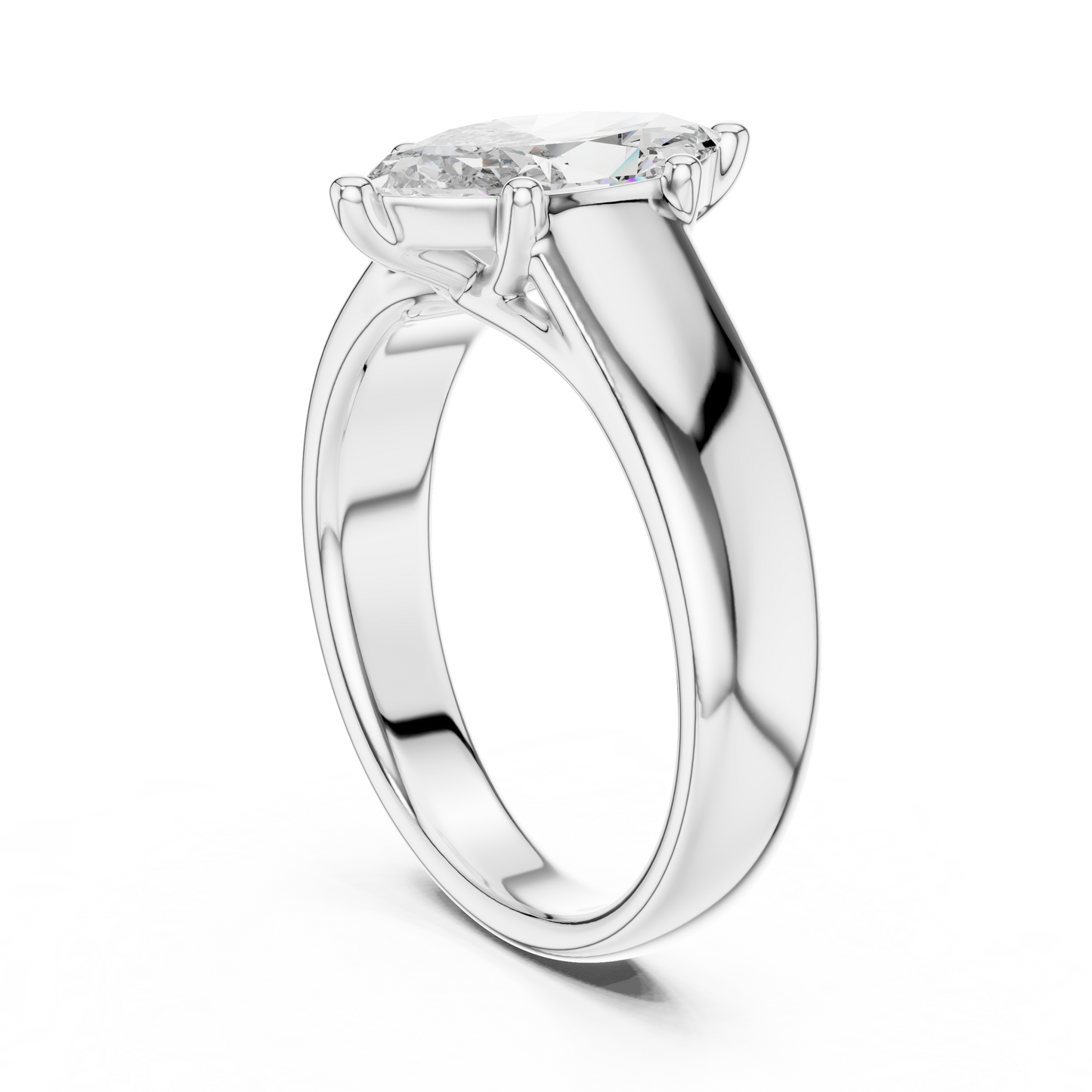 Anillo de Compromiso Solitario Marquise de 2.00ct | Diamante Creado en Laboratorio Color D Claridad VS | Oro 10K/18K, Plata y Platino (Tallas Disponibles 8-20)