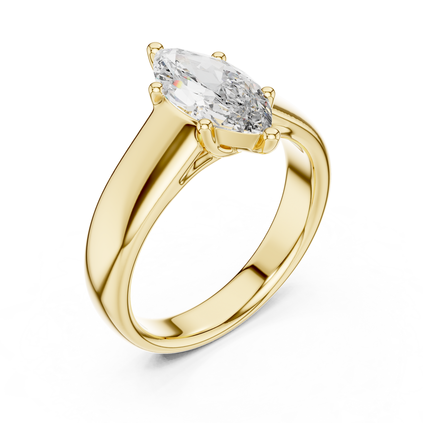 Anillo de Compromiso Solitario Marquise de 2.00ct | Diamante Creado en Laboratorio Color D Claridad VS | Oro 10K/18K, Plata y Platino (Tallas Disponibles 8-20)