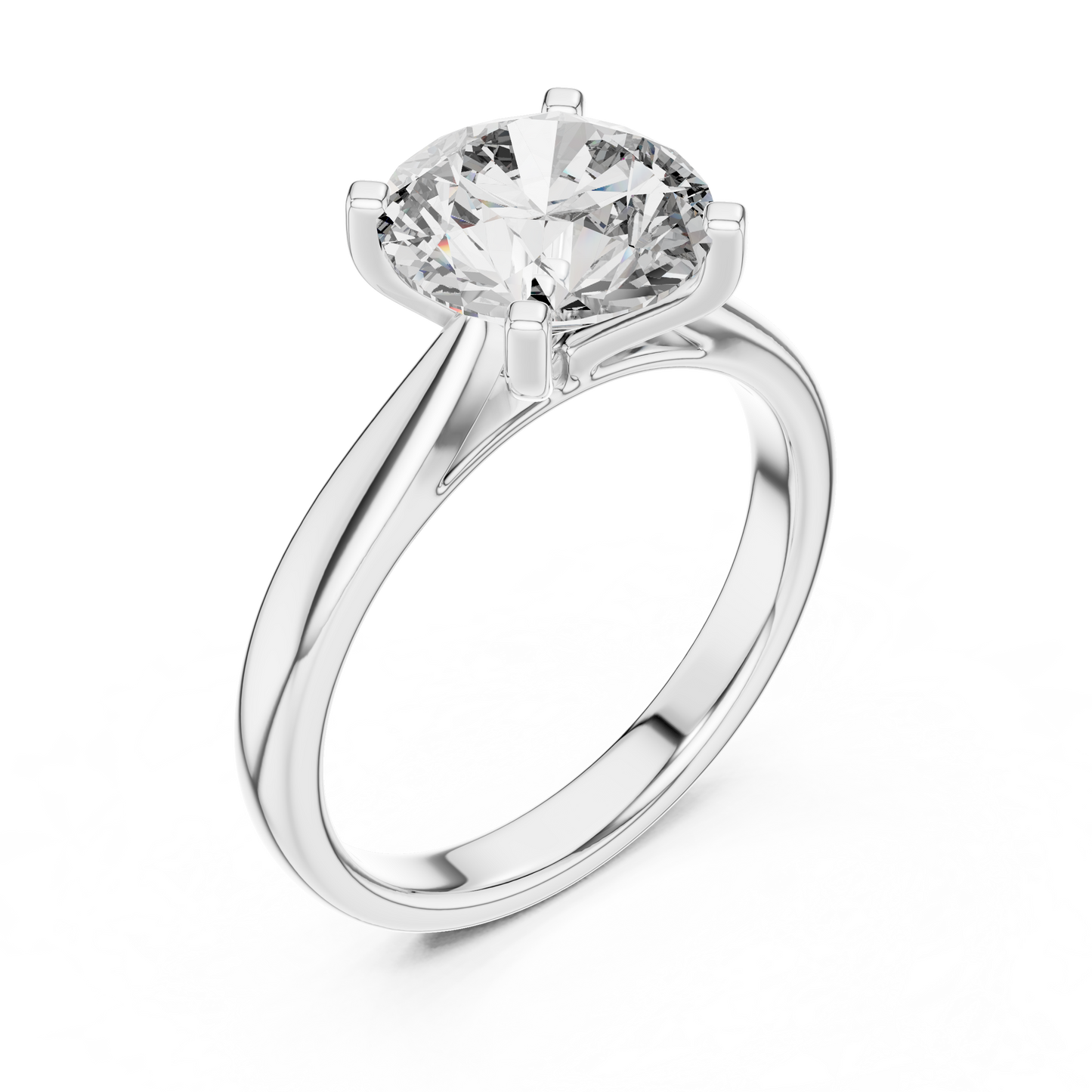 Anillo de Compromiso Solitario Redondo Brillante de 2.10ct | Diamante Creado en Laboratorio Color D Claridad VS | Oro 10K/18K, Plata y Platino (Tallas Disponibles 8-20)