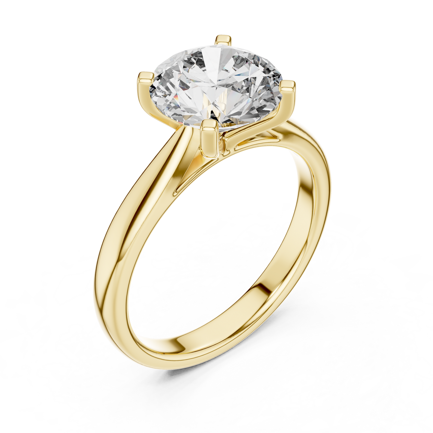 Anillo de Compromiso Solitario Redondo Brillante de 2.10ct | Diamante Creado en Laboratorio Color D Claridad VS | Oro 10K/18K, Plata y Platino (Tallas Disponibles 8-20)