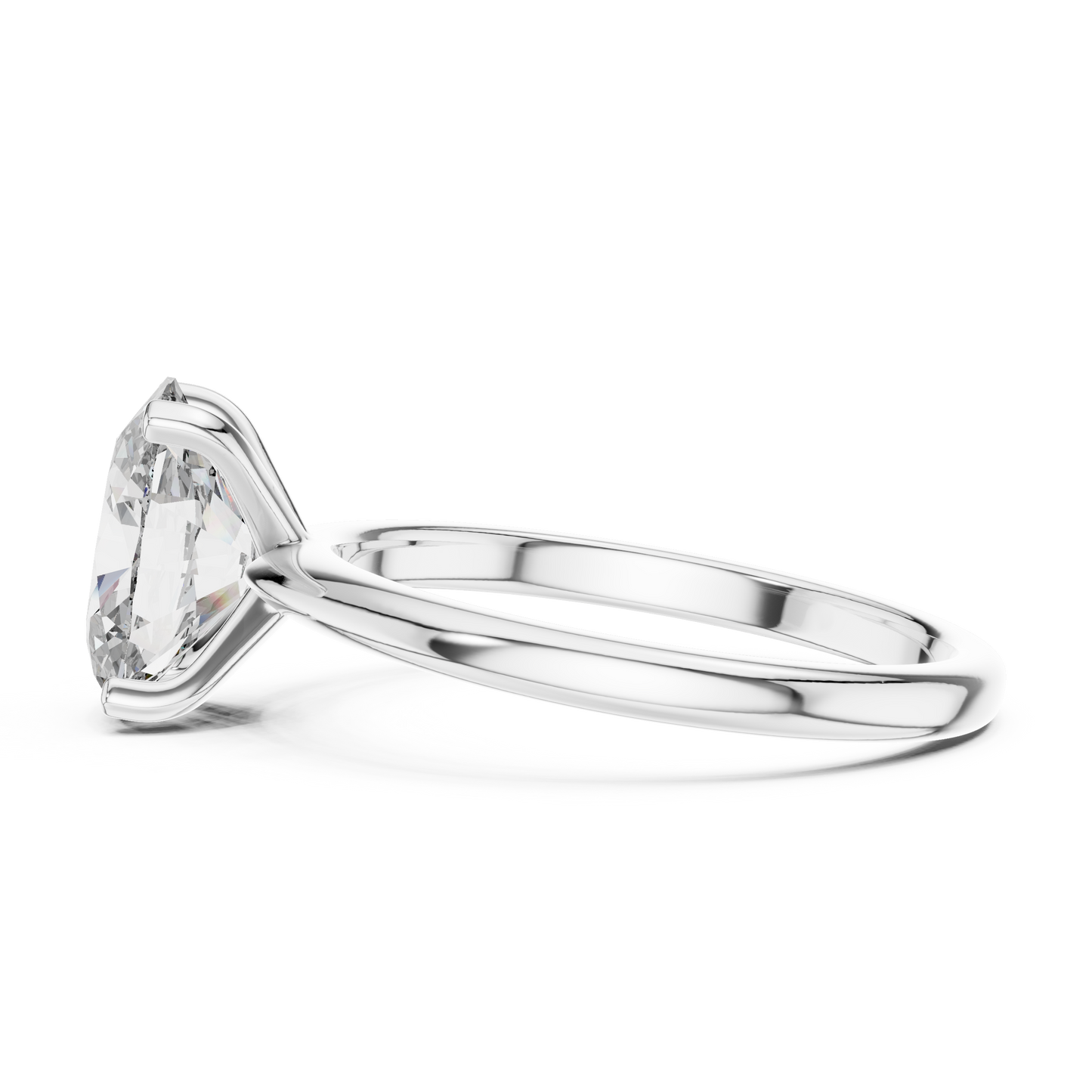 Anillo de Compromiso Solitario de Corte Oval de 2.00ct | Diamante Creado en Laboratorio Color D Claridad VS | Oro 10K/18K, Plata y Platino (Tallas Disponibles 8-20)