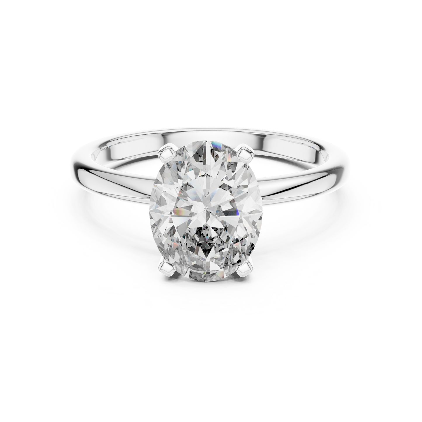 Anillo de Compromiso Solitario de Corte Oval de 2.00ct | Diamante Creado en Laboratorio Color D Claridad VS | Oro 10K/18K, Plata y Platino (Tallas Disponibles 8-20)