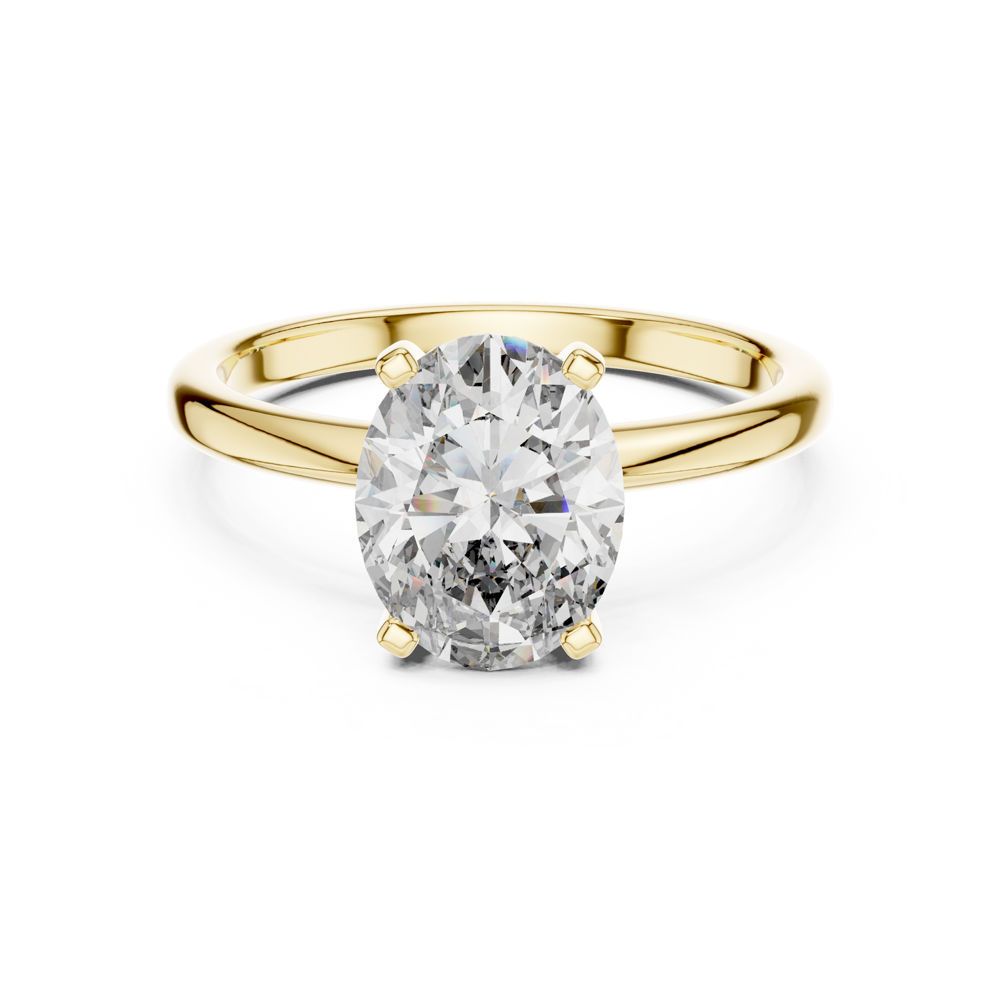 Anillo de Compromiso Solitario de Corte Oval de 2.00ct | Diamante Creado en Laboratorio Color D Claridad VS | Oro 10K/18K, Plata y Platino (Tallas Disponibles 8-20)