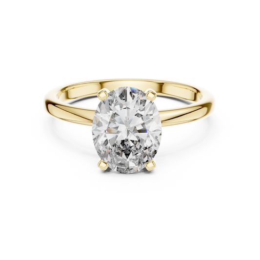 Anillo de Compromiso Solitario de Corte Oval de 2.00ct | Diamante Creado en Laboratorio Color D Claridad VS | Oro 10K/18K, Plata y Platino (Tallas Disponibles 8-20)