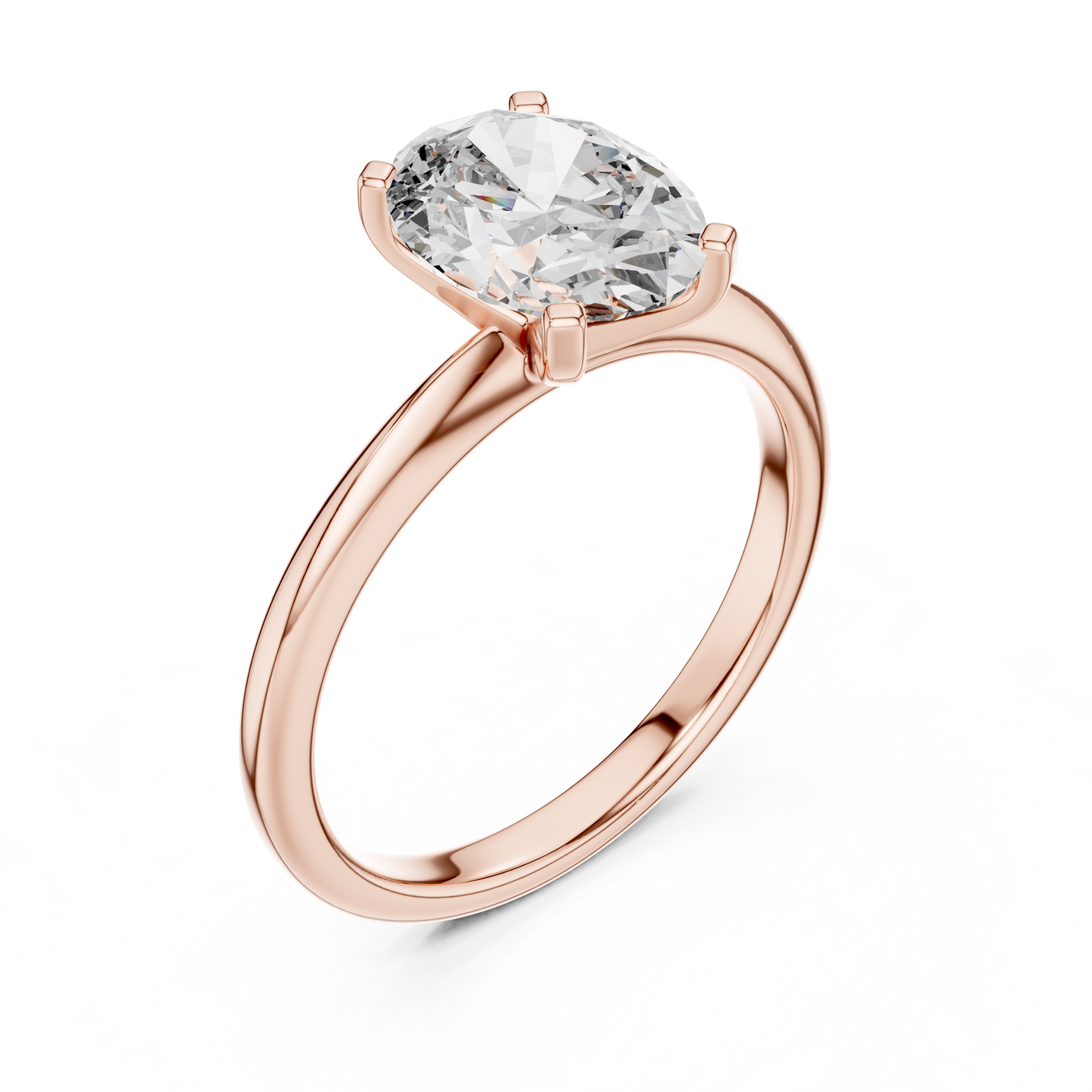 Anillo de Compromiso Solitario de Corte Oval de 2.00ct | Diamante Creado en Laboratorio Color D Claridad VS | Oro 10K/18K, Plata y Platino (Tallas Disponibles 8-20)