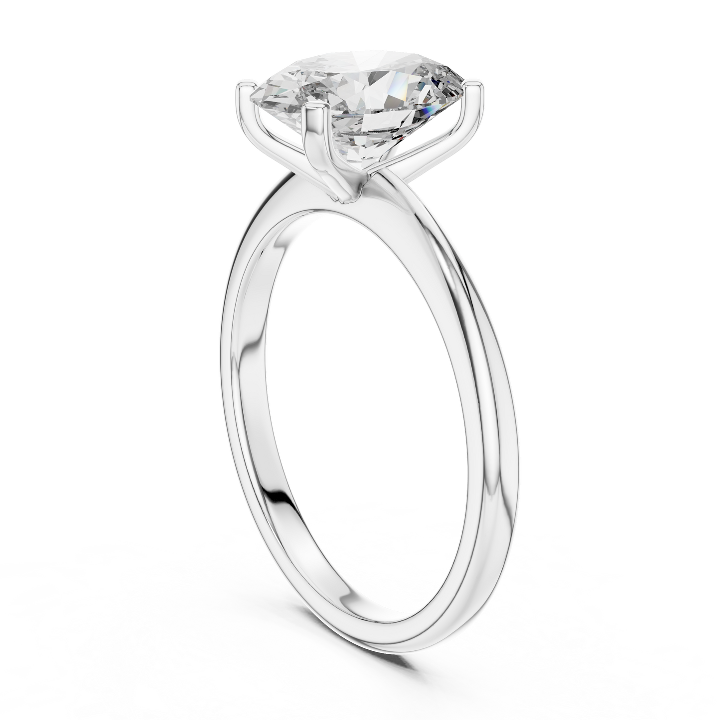 Anillo de Compromiso Solitario de Corte Oval de 2.00ct | Diamante Creado en Laboratorio Color D Claridad VS | Oro 10K/18K, Plata y Platino (Tallas Disponibles 8-20)