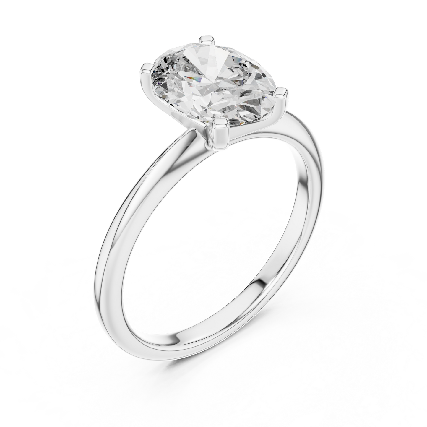 Anillo de Compromiso Solitario de Corte Oval de 2.00ct | Diamante Creado en Laboratorio Color D Claridad VS | Oro 10K/18K, Plata y Platino (Tallas Disponibles 8-20)