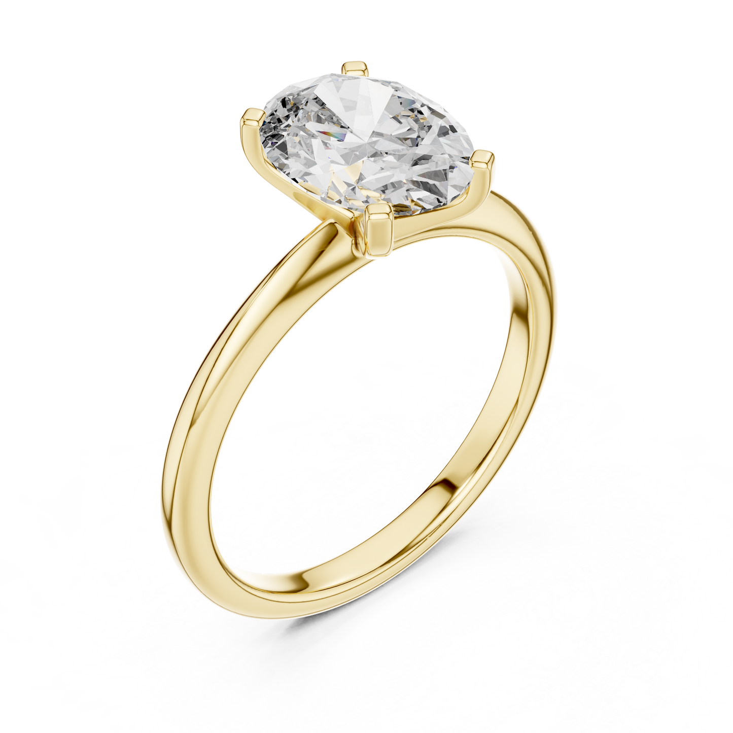Anillo de Compromiso Solitario de Corte Oval de 2.00ct | Diamante Creado en Laboratorio Color D Claridad VS | Oro 10K/18K, Plata y Platino (Tallas Disponibles 8-20)