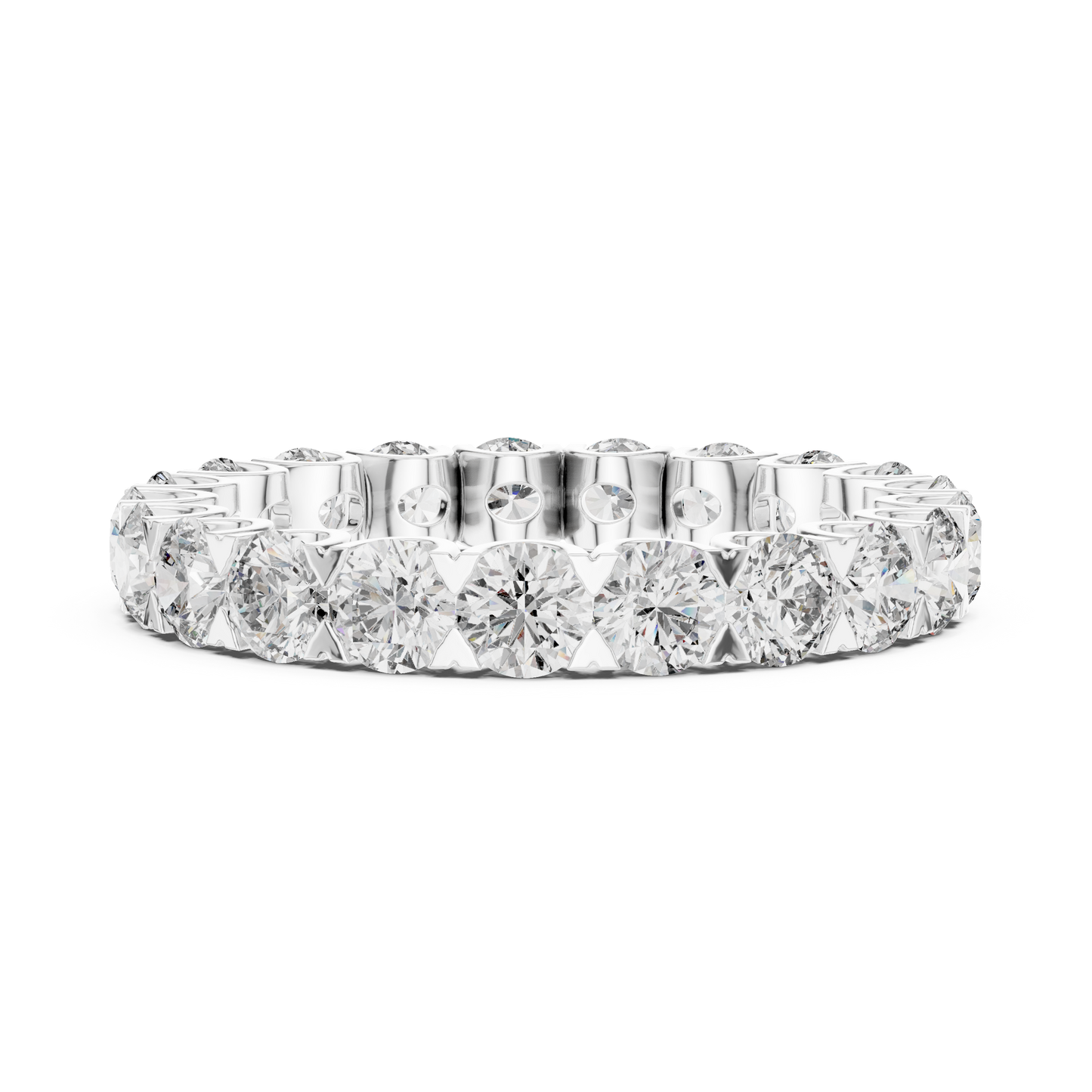 Anillo Eternidad Infinito 2.73ctw con Diamantes Redondos Brillantes en Córdoba, España | Color D Claridad VS Diamantes Creados en Laboratorio | Oro 10K/18K, Plata y Platino (Tallas Disponibles 8–20)