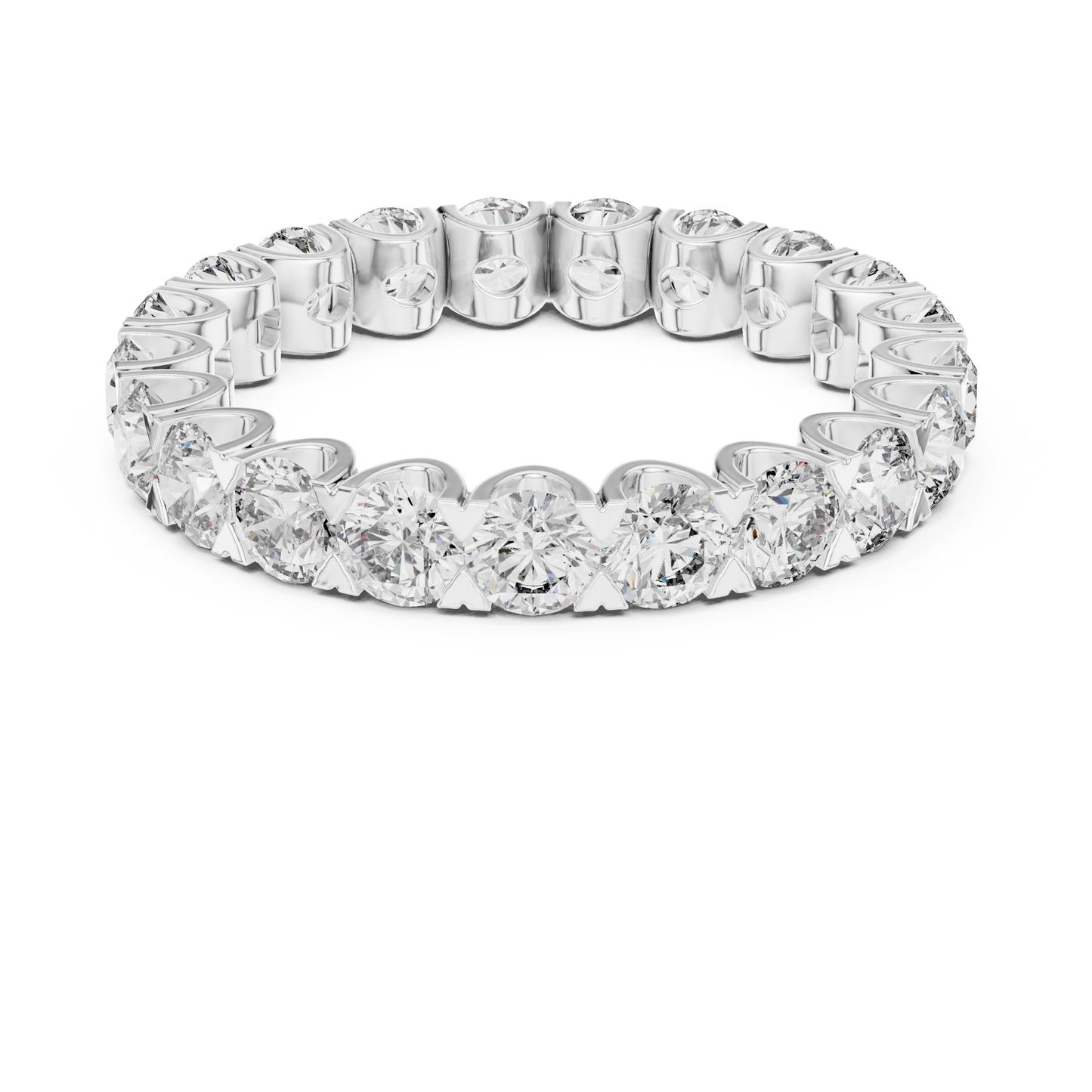 Anillo Eternidad Infinito 2.73ctw con Diamantes Redondos Brillantes en Córdoba, España | Color D Claridad VS Diamantes Creados en Laboratorio | Oro 10K/18K, Plata y Platino (Tallas Disponibles 8–20)