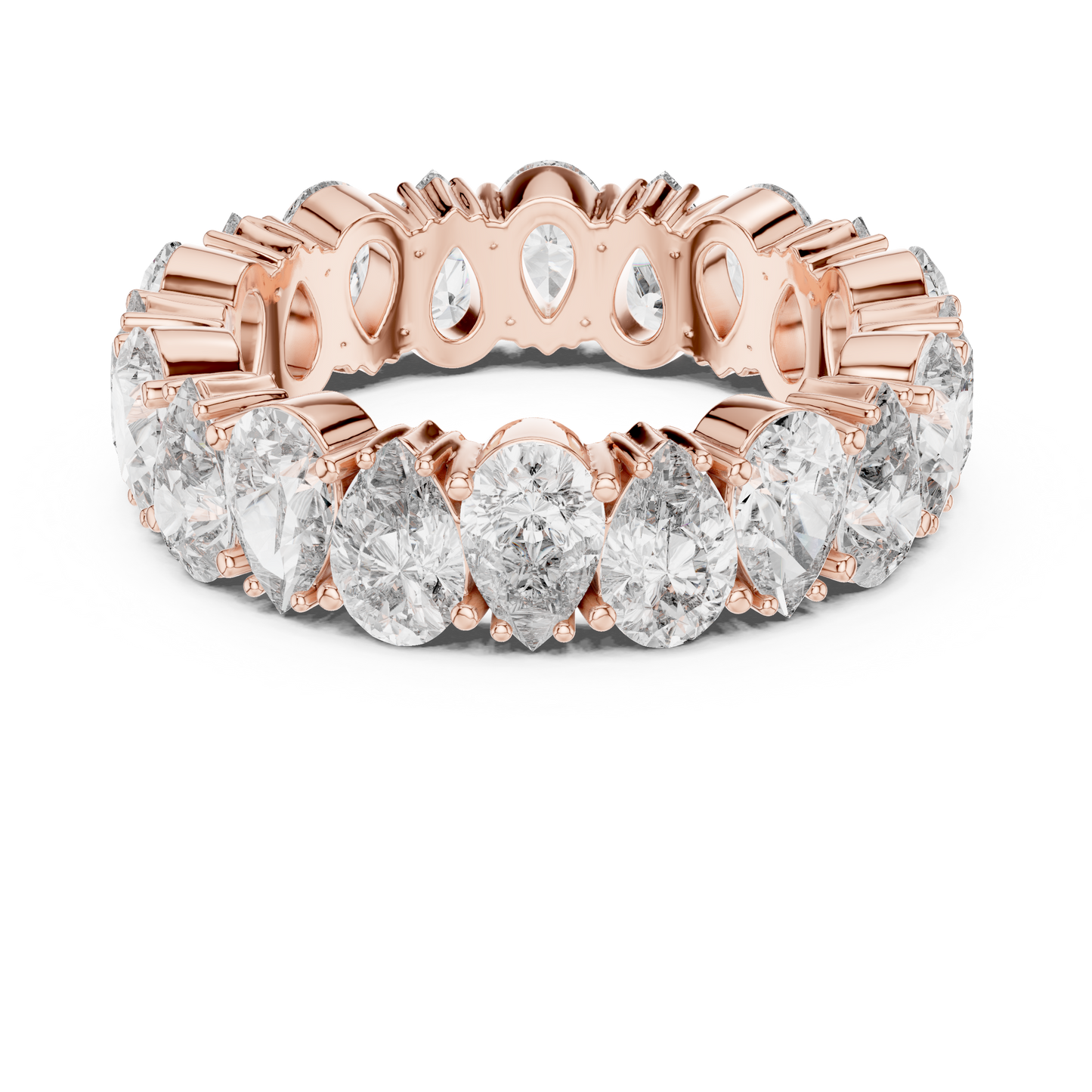 Anillo Eternidad Infinito 4.98ctw con Diamantes Corte Pera en Córdoba, España | Color D Claridad VS Diamantes Creados en Laboratorio | Oro 10K/18K, Plata y Platino (Tallas Disponibles 8–20)