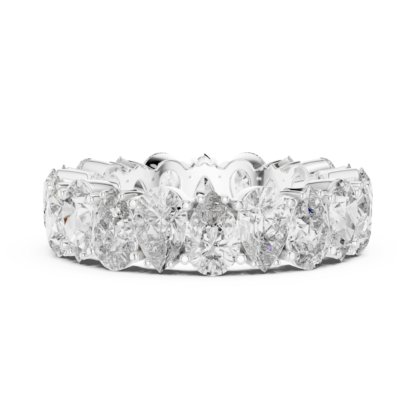 Anillo Eternidad Infinito 4.98ctw con Diamantes Corte Pera en Córdoba, España | Color D Claridad VS Diamantes Creados en Laboratorio | Oro 10K/18K, Plata y Platino (Tallas Disponibles 8–20)