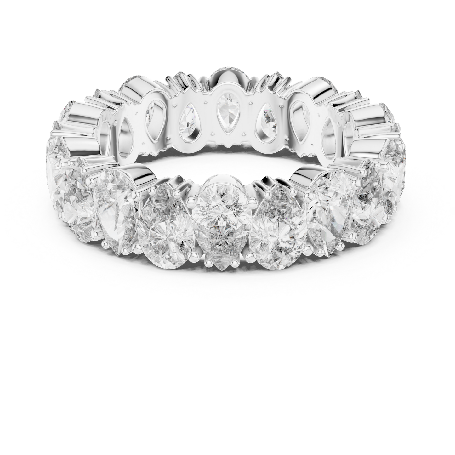 Anillo Eternidad Infinito 4.98ctw con Diamantes Corte Pera en Córdoba, España | Color D Claridad VS Diamantes Creados en Laboratorio | Oro 10K/18K, Plata y Platino (Tallas Disponibles 8–20)