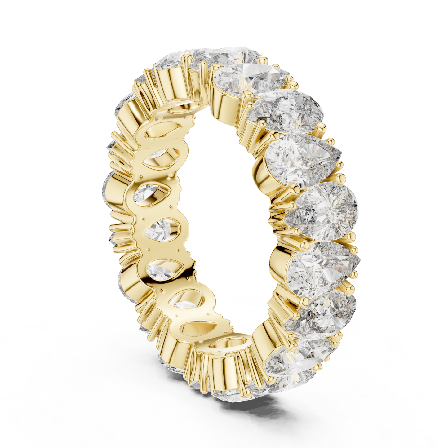 Anillo Eternidad Infinito 4.98ctw con Diamantes Corte Pera en Córdoba, España | Color D Claridad VS Diamantes Creados en Laboratorio | Oro 10K/18K, Plata y Platino (Tallas Disponibles 8–20)