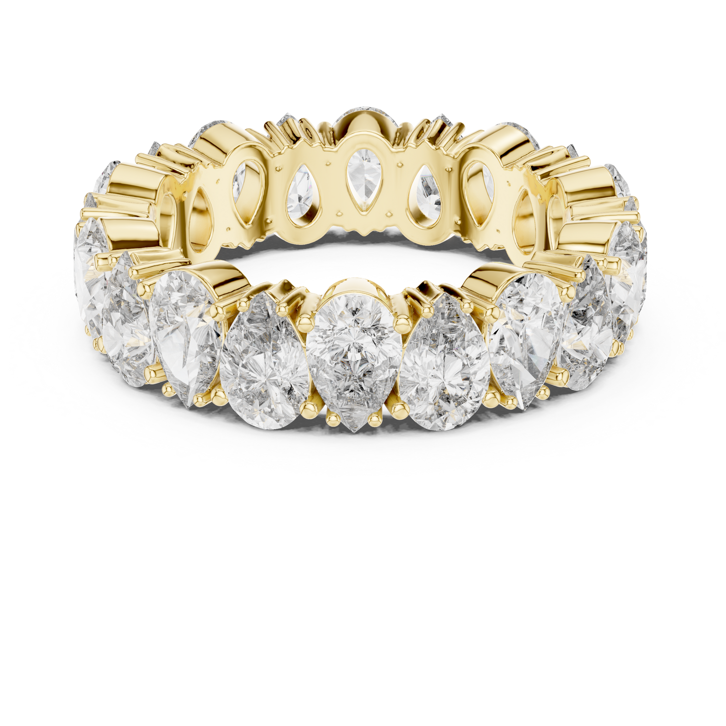 Anillo Eternidad Infinito 4.98ctw con Diamantes Corte Pera en Córdoba, España | Color D Claridad VS Diamantes Creados en Laboratorio | Oro 10K/18K, Plata y Platino (Tallas Disponibles 8–20)