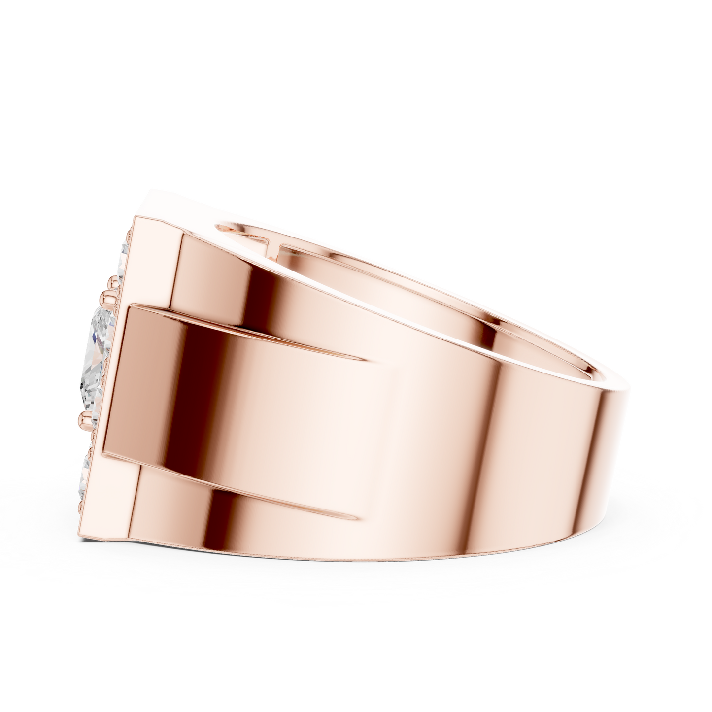 Anillo Masculino de Declaración 1.32ctw con Diamantes Corte Princesa y Redondos en Córdoba, España  | Color D Claridad VS Diamantes Creados en Laboratorio | Oro 10K/18K y Platino (Tallas Disponibles 8–20)