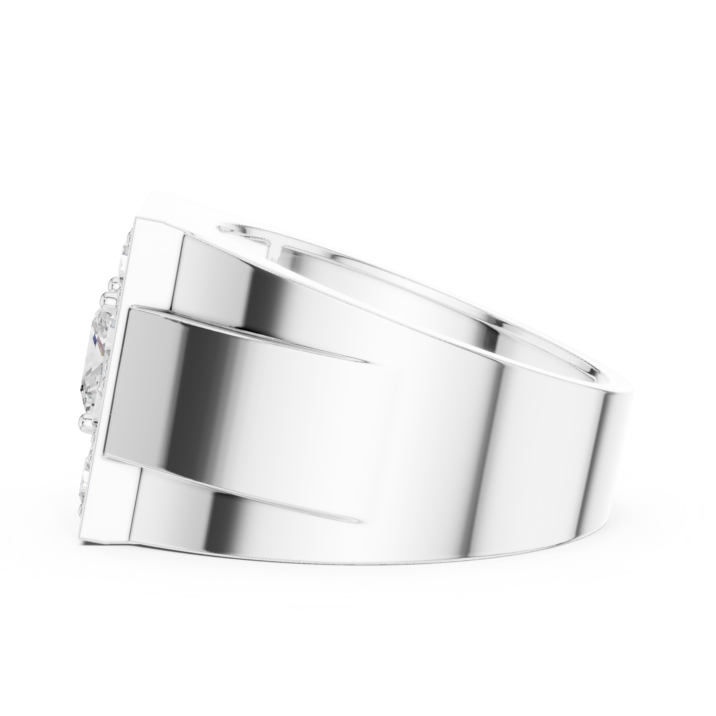 Anillo Masculino de Declaración 1.32ctw con Diamantes Corte Princesa y Redondos en Córdoba, España  | Color D Claridad VS Diamantes Creados en Laboratorio | Oro 10K/18K y Platino (Tallas Disponibles 8–20)