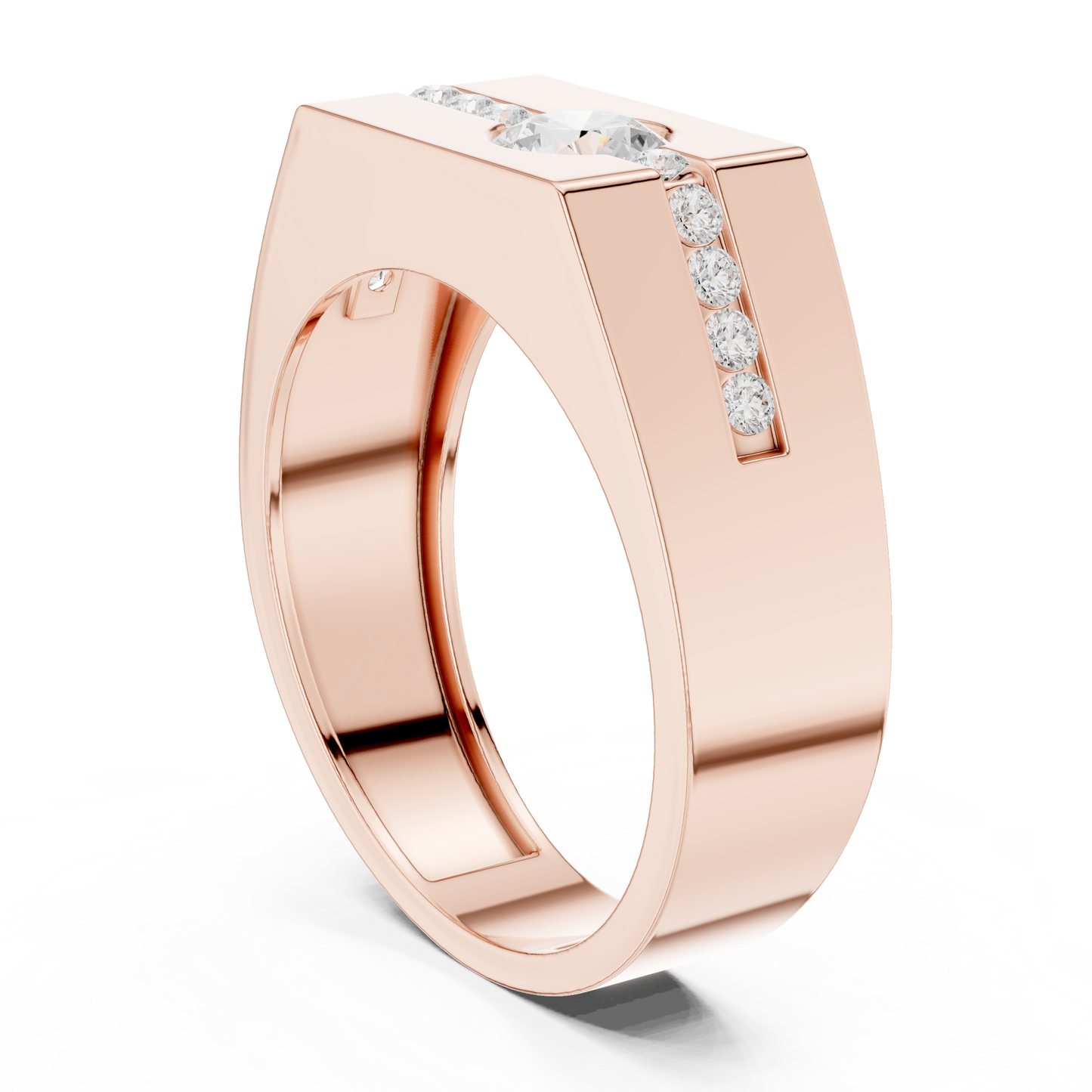 Anillo Solitario 0.68ctw con Acentos en Engaste Canal en Córdoba, España | Color D Claridad VS Diamantes Creados en Laboratorio | Oro 10K/18K, Plata y Platino (Tallas Disponibles 8–20)