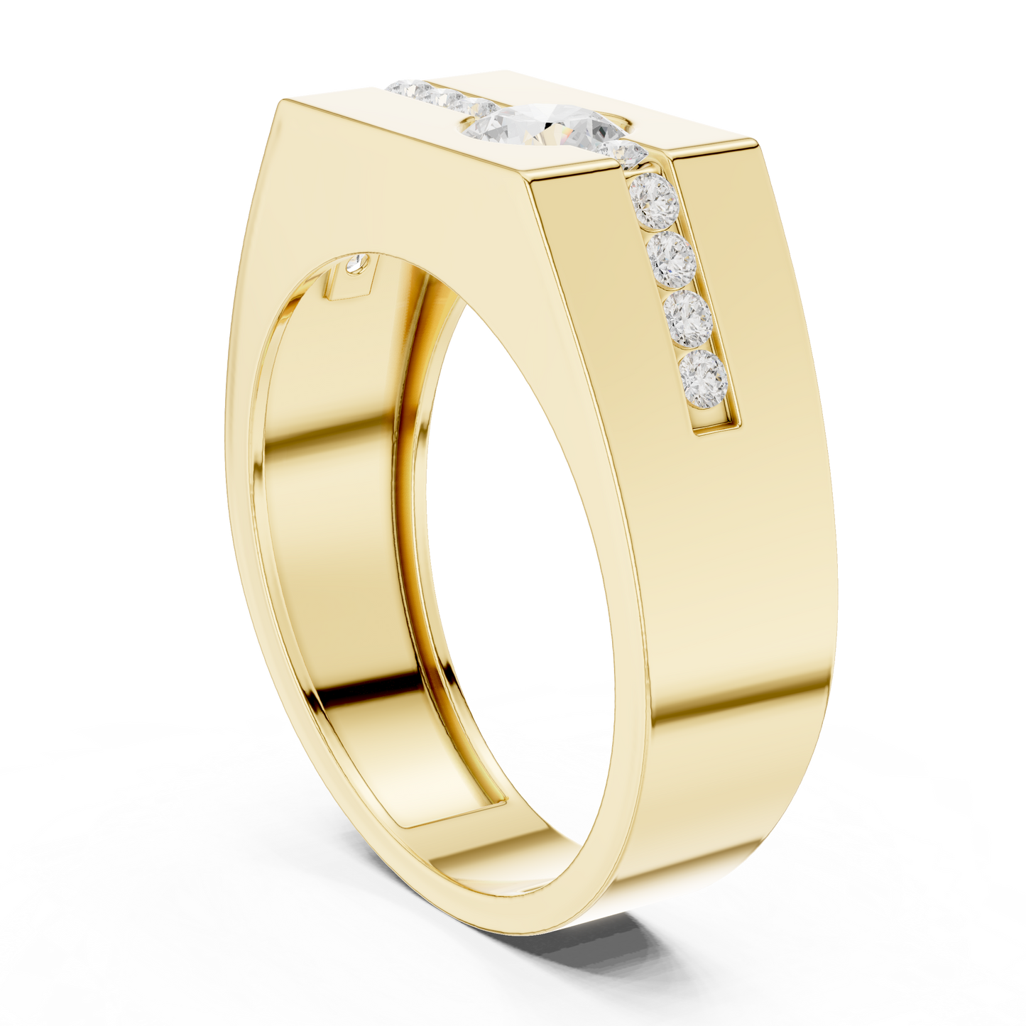 Anillo Solitario 0.68ctw con Acentos en Engaste Canal en Córdoba, España | Color D Claridad VS Diamantes Creados en Laboratorio | Oro 10K/18K, Plata y Platino (Tallas Disponibles 8–20)