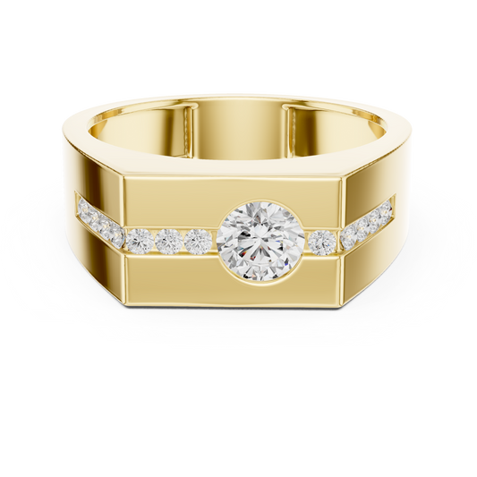 Anillo Solitario 0.68ctw con Acentos en Engaste Canal en Córdoba, España | Color D Claridad VS Diamantes Creados en Laboratorio | Oro 10K/18K, Plata y Platino (Tallas Disponibles 8–20)