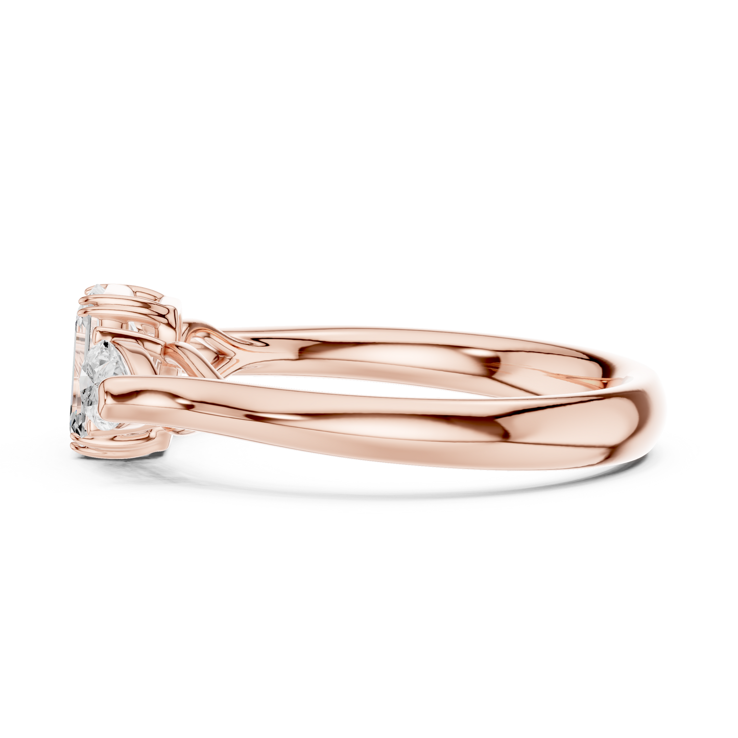 Anillo de Tres Piedras 0.89ctw Corte Esmeralda y Pera en Córdoba, España | Diamante Creado en Laboratorio Color D Claridad VS | Oro 10K/18K, Plata y Platino (Tallas Disponibles 8–20)