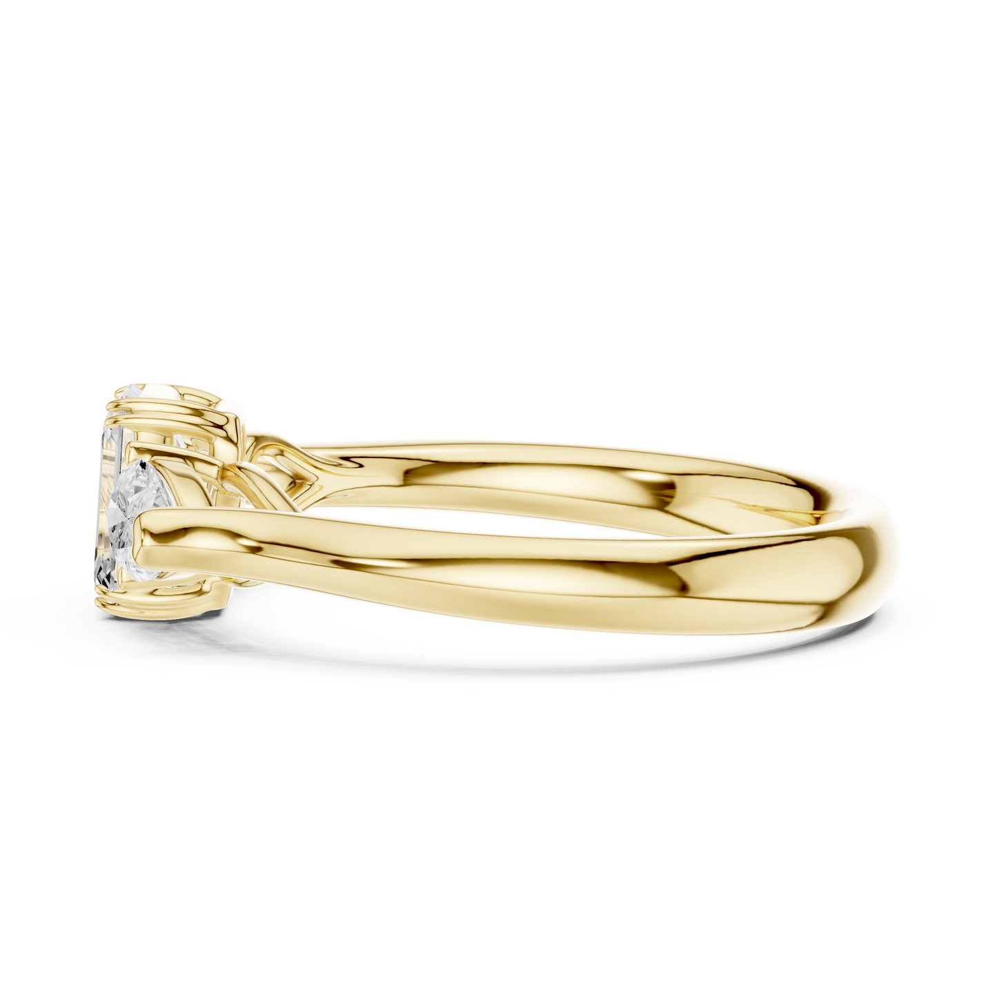 Anillo de Tres Piedras 0.89ctw Corte Esmeralda y Pera en Córdoba, España | Diamante Creado en Laboratorio Color D Claridad VS | Oro 10K/18K, Plata y Platino (Tallas Disponibles 8–20)