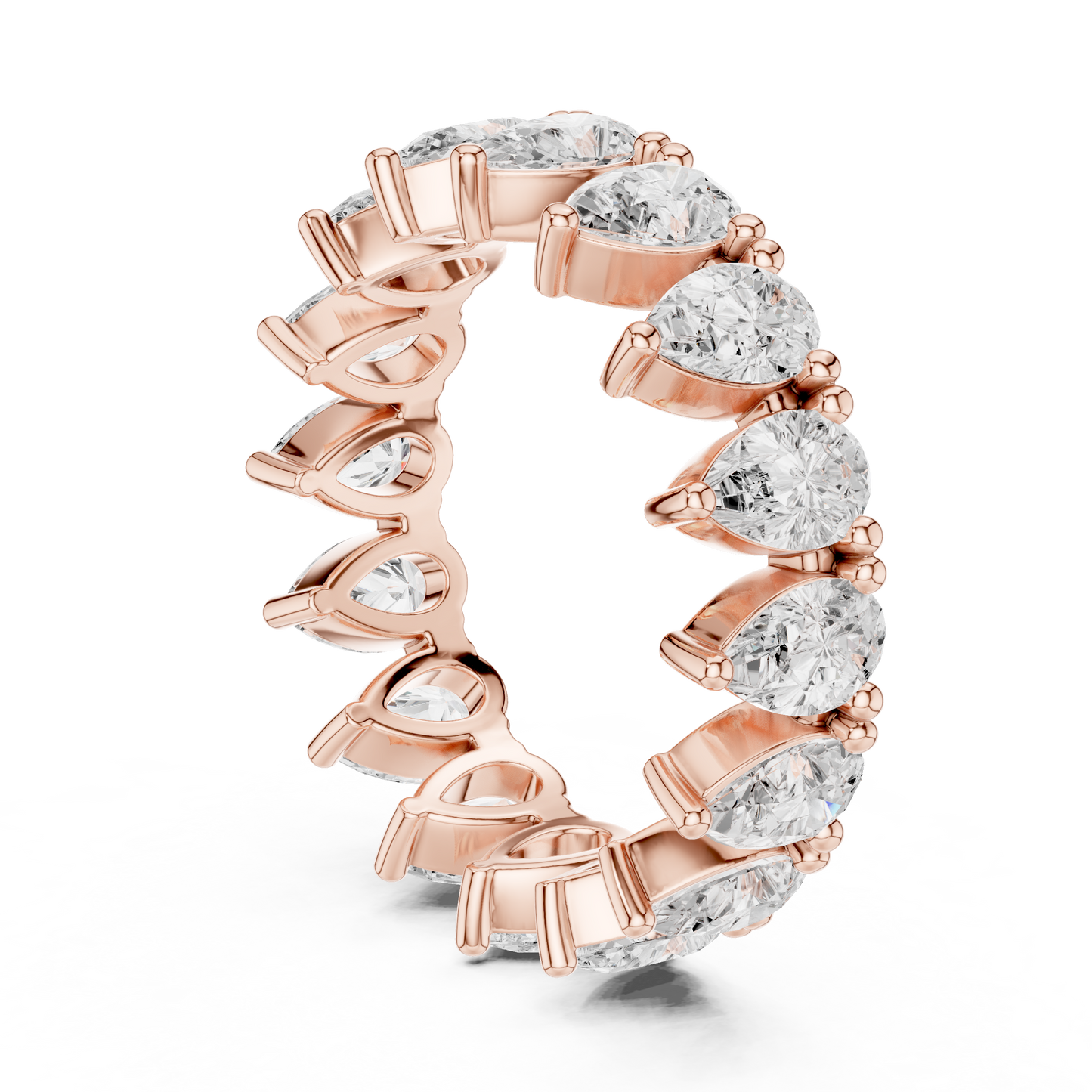 Alianza Eternity Infinita 4.08ctw Corte Pera en Córdoba, España | Diamante Creado en Laboratorio Color D Claridad VS | Oro 10K/18K, Plata y Platino (Tallas Disponibles 8–20)