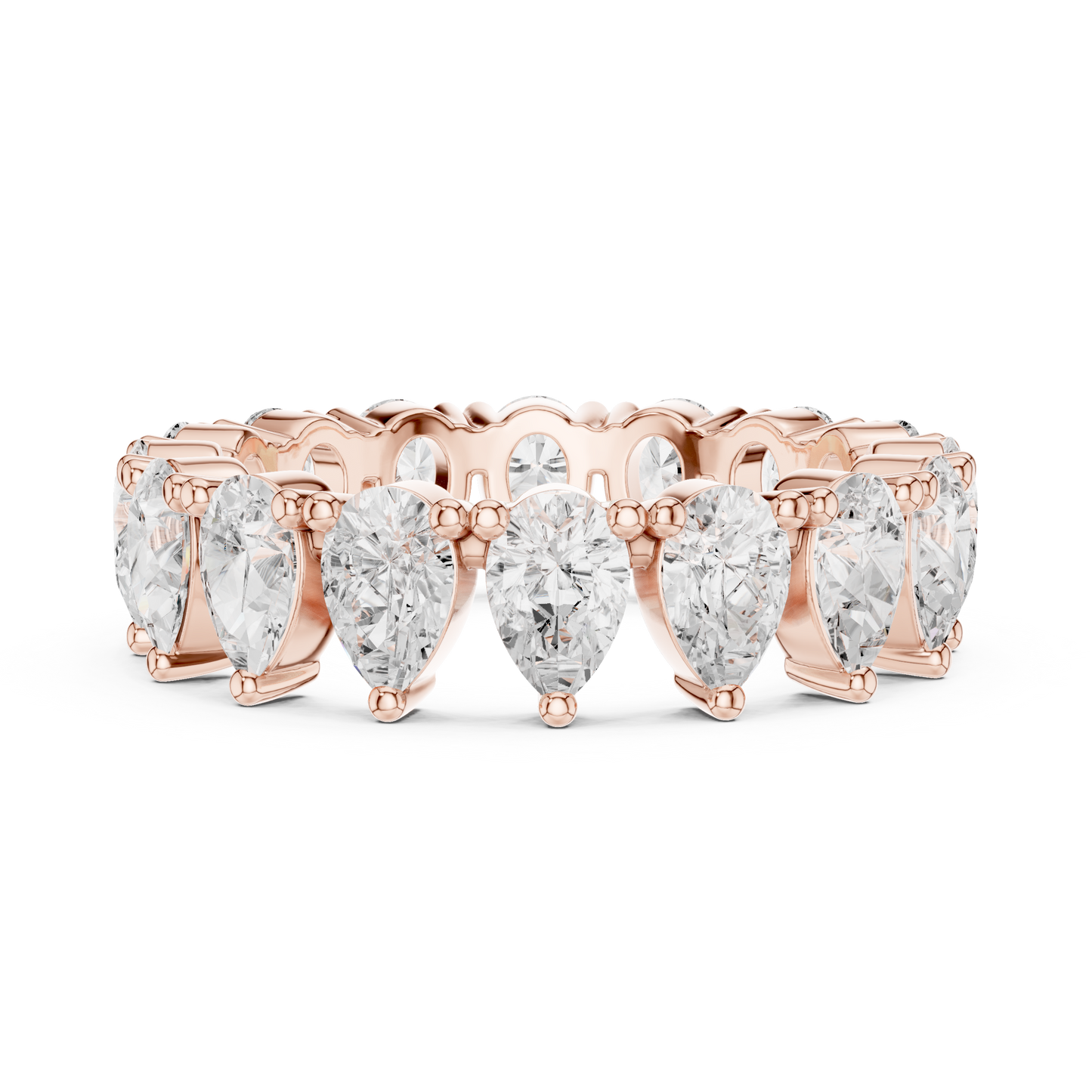 Alianza Eternity Infinita 4.08ctw Corte Pera en Córdoba, España | Diamante Creado en Laboratorio Color D Claridad VS | Oro 10K/18K, Plata y Platino (Tallas Disponibles 8–20)