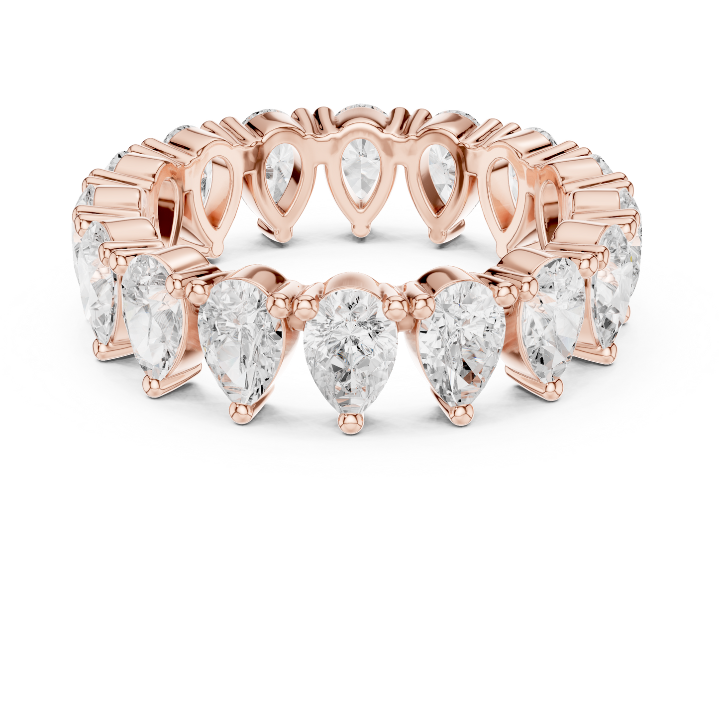Alianza Eternity Infinita 4.08ctw Corte Pera en Córdoba, España | Diamante Creado en Laboratorio Color D Claridad VS | Oro 10K/18K, Plata y Platino (Tallas Disponibles 8–20)