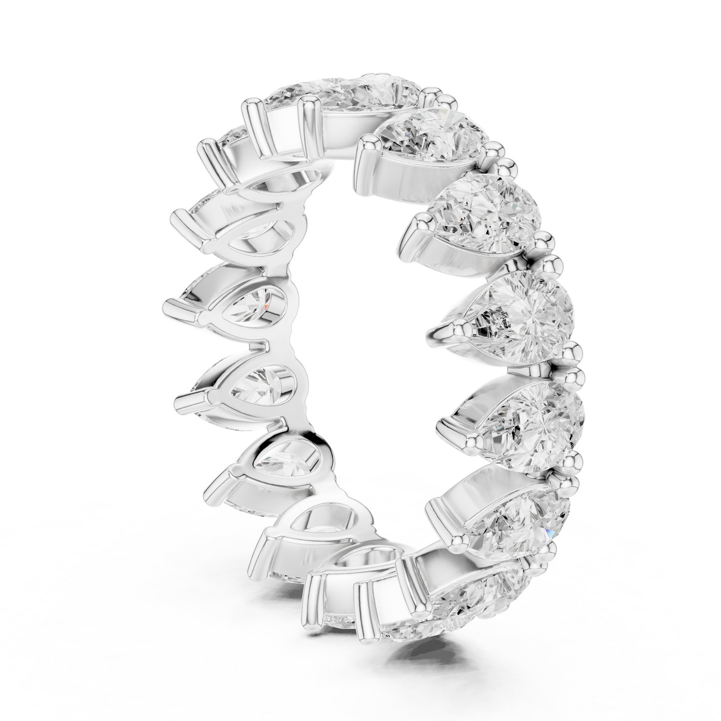 Alianza Eternity Infinita 4.08ctw Corte Pera en Córdoba, España | Diamante Creado en Laboratorio Color D Claridad VS | Oro 10K/18K, Plata y Platino (Tallas Disponibles 8–20)