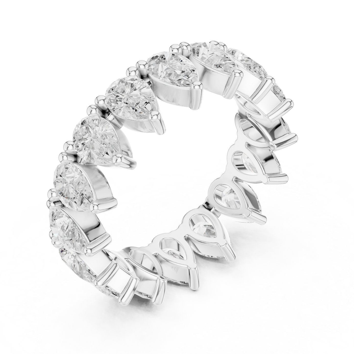 Alianza Eternity Infinita 4.08ctw Corte Pera en Córdoba, España | Diamante Creado en Laboratorio Color D Claridad VS | Oro 10K/18K, Plata y Platino (Tallas Disponibles 8–20)
