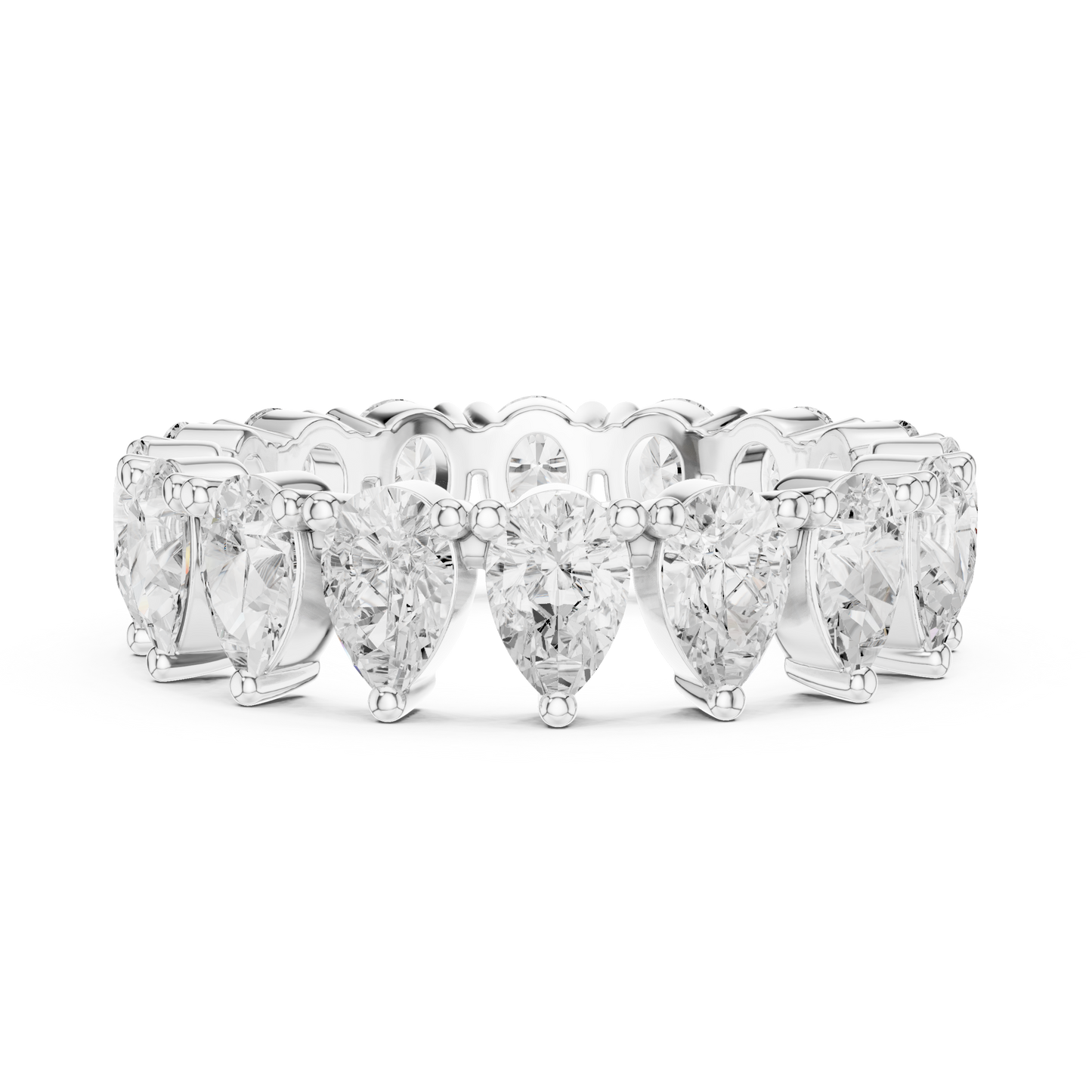 Alianza Eternity Infinita 4.08ctw Corte Pera en Córdoba, España | Diamante Creado en Laboratorio Color D Claridad VS | Oro 10K/18K, Plata y Platino (Tallas Disponibles 8–20)