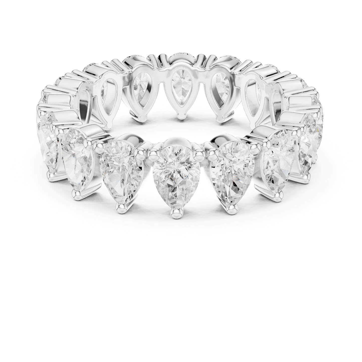 Alianza Eternity Infinita 4.08ctw Corte Pera en Córdoba, España | Diamante Creado en Laboratorio Color D Claridad VS | Oro 10K/18K, Plata y Platino (Tallas Disponibles 8–20)