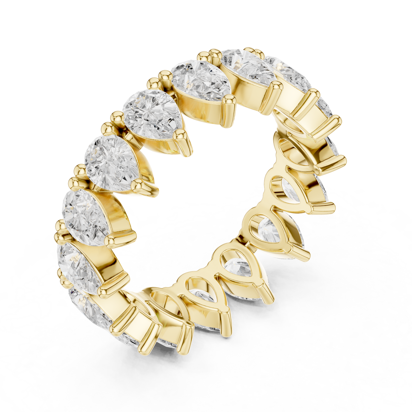 Alianza Eternity Infinita 4.08ctw Corte Pera en Córdoba, España | Diamante Creado en Laboratorio Color D Claridad VS | Oro 10K/18K, Plata y Platino (Tallas Disponibles 8–20)