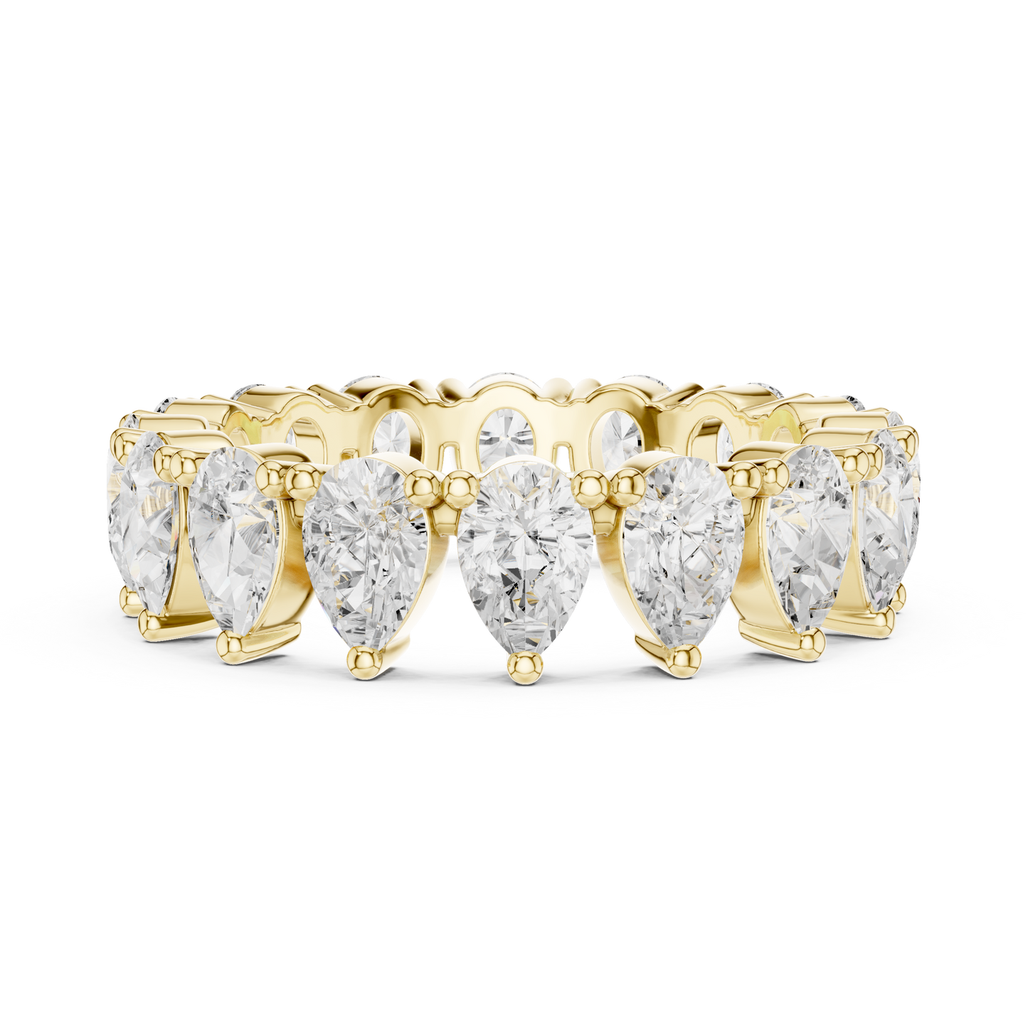 Alianza Eternity Infinita 4.08ctw Corte Pera en Córdoba, España | Diamante Creado en Laboratorio Color D Claridad VS | Oro 10K/18K, Plata y Platino (Tallas Disponibles 8–20)