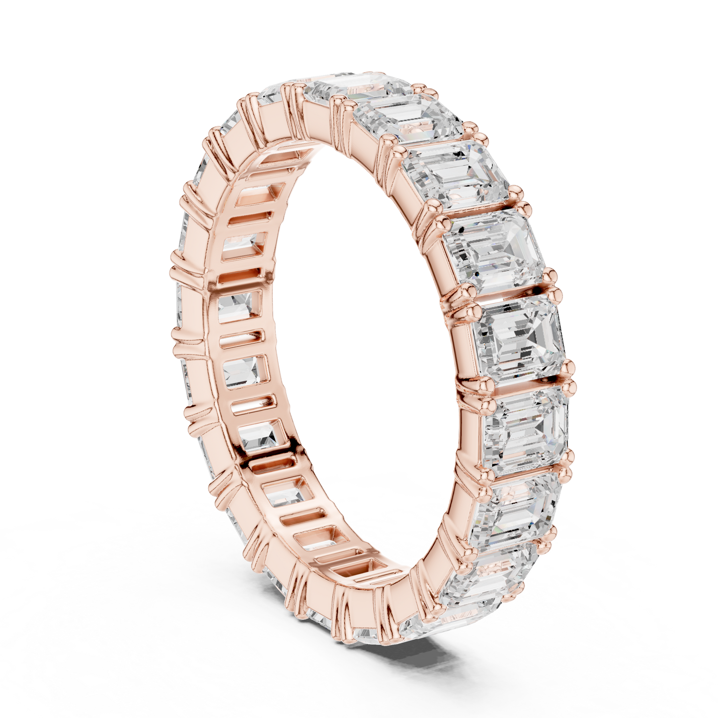 Alianza Eternity Infinita 2.98ctw Corte Esmeralda en Córdoba, España | Diamante Creado en Laboratorio Color D Claridad VS | Oro 10K/18K, Plata y Platino (Tallas Disponibles 8–20)