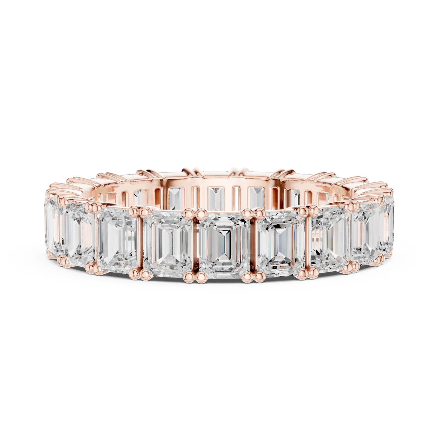 Alianza Eternity Infinita 2.98ctw Corte Esmeralda en Córdoba, España | Diamante Creado en Laboratorio Color D Claridad VS | Oro 10K/18K, Plata y Platino (Tallas Disponibles 8–20)