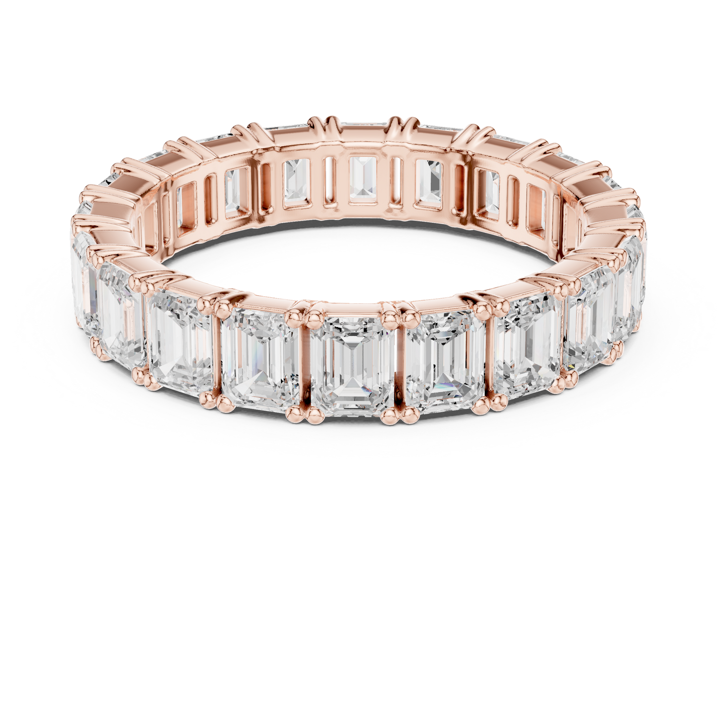 Alianza Eternity Infinita 2.98ctw Corte Esmeralda en Córdoba, España | Diamante Creado en Laboratorio Color D Claridad VS | Oro 10K/18K, Plata y Platino (Tallas Disponibles 8–20)