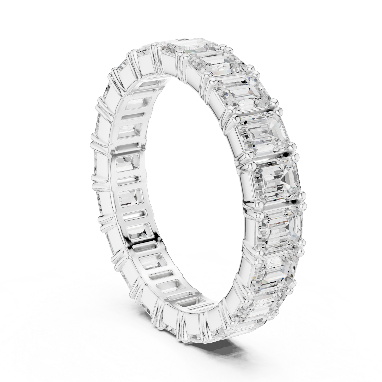 Alianza Eternity Infinita 2.98ctw Corte Esmeralda en Córdoba, España | Diamante Creado en Laboratorio Color D Claridad VS | Oro 10K/18K, Plata y Platino (Tallas Disponibles 8–20)