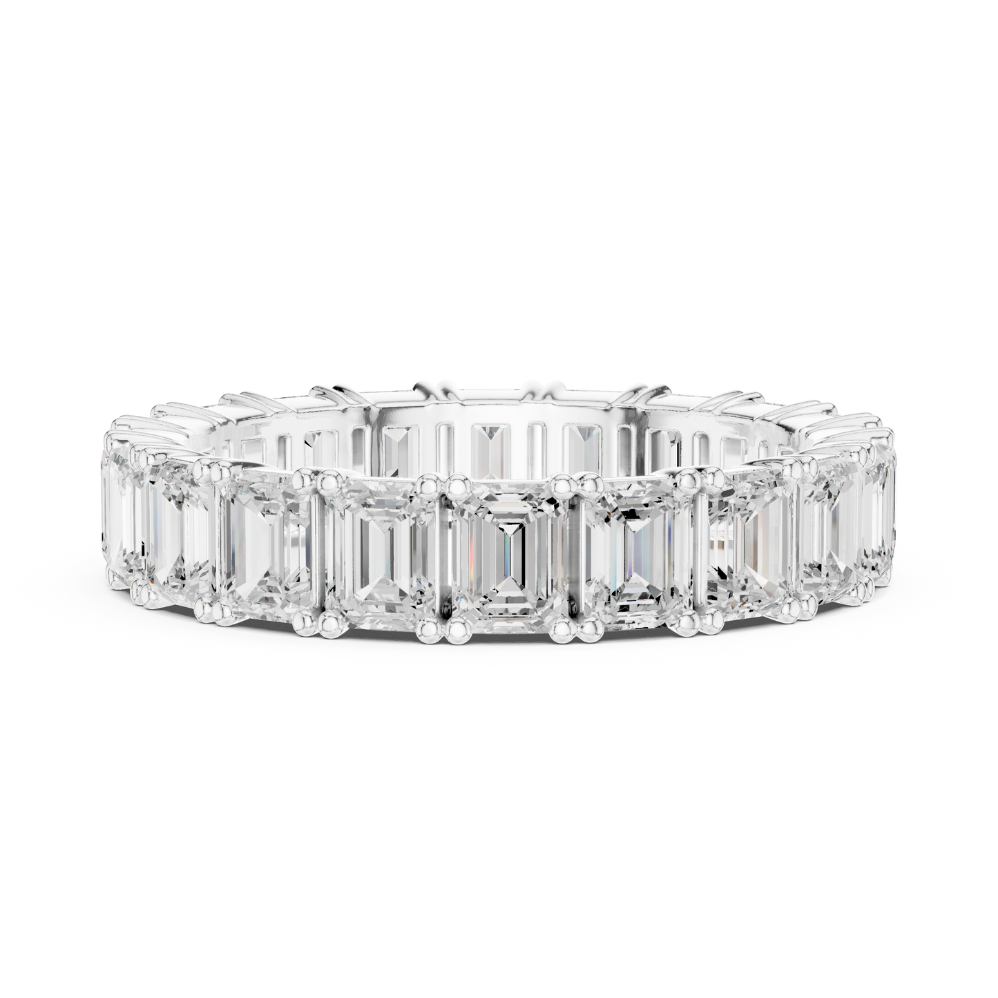 Alianza Eternity Infinita 2.98ctw Corte Esmeralda en Córdoba, España | Diamante Creado en Laboratorio Color D Claridad VS | Oro 10K/18K, Plata y Platino (Tallas Disponibles 8–20)
