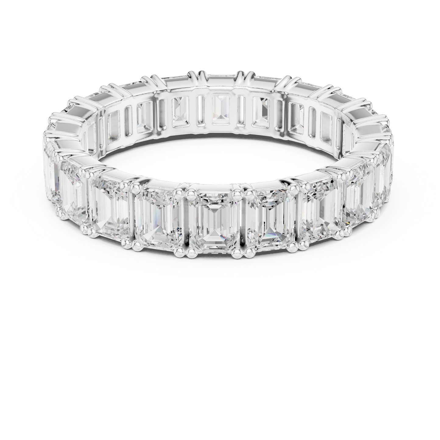 Alianza Eternity Infinita 2.98ctw Corte Esmeralda en Córdoba, España | Diamante Creado en Laboratorio Color D Claridad VS | Oro 10K/18K, Plata y Platino (Tallas Disponibles 8–20)