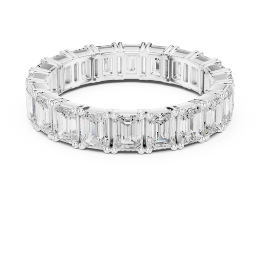Alianza Eternity Infinita 2.98ctw Corte Esmeralda en Córdoba, España | Diamante Creado en Laboratorio Color D Claridad VS | Oro 10K/18K, Plata y Platino (Tallas Disponibles 8–20)