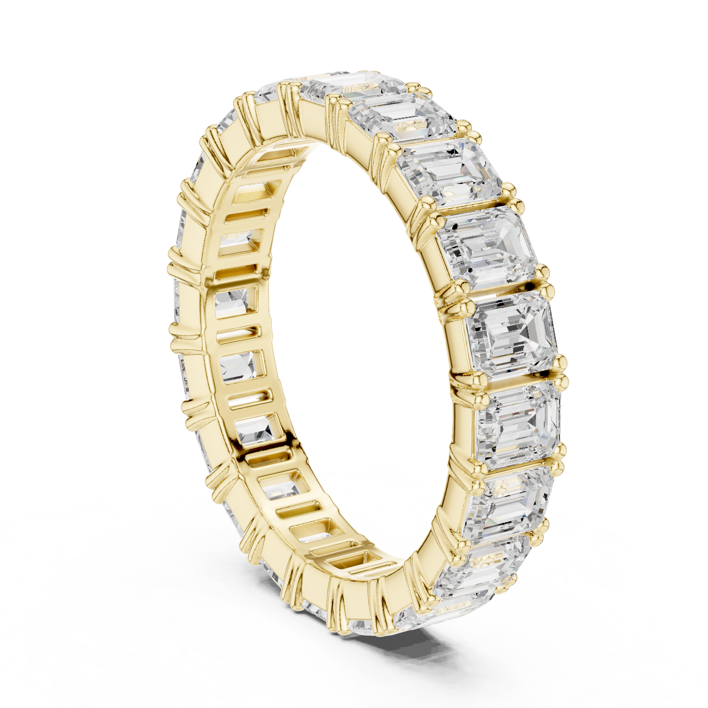 Alianza Eternity Infinita 2.98ctw Corte Esmeralda en Córdoba, España | Diamante Creado en Laboratorio Color D Claridad VS | Oro 10K/18K, Plata y Platino (Tallas Disponibles 8–20)