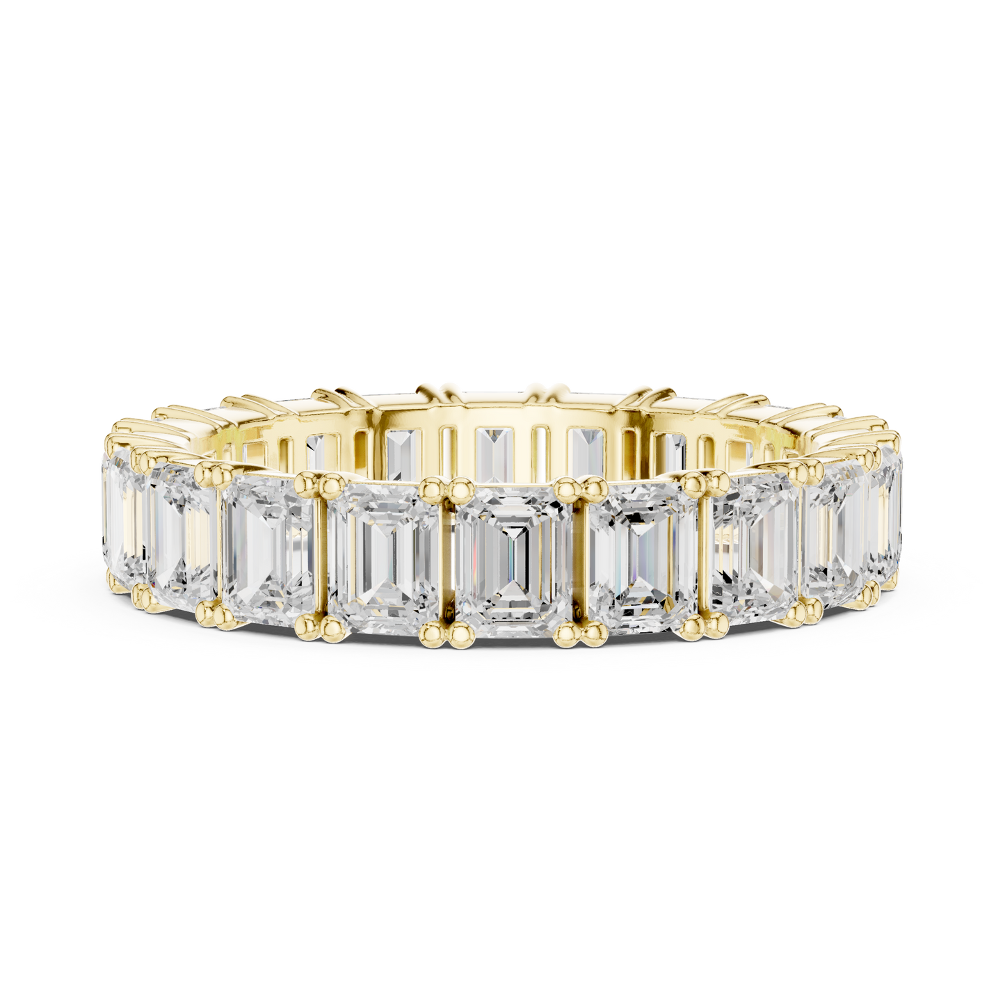 Alianza Eternity Infinita 2.98ctw Corte Esmeralda en Córdoba, España | Diamante Creado en Laboratorio Color D Claridad VS | Oro 10K/18K, Plata y Platino (Tallas Disponibles 8–20)