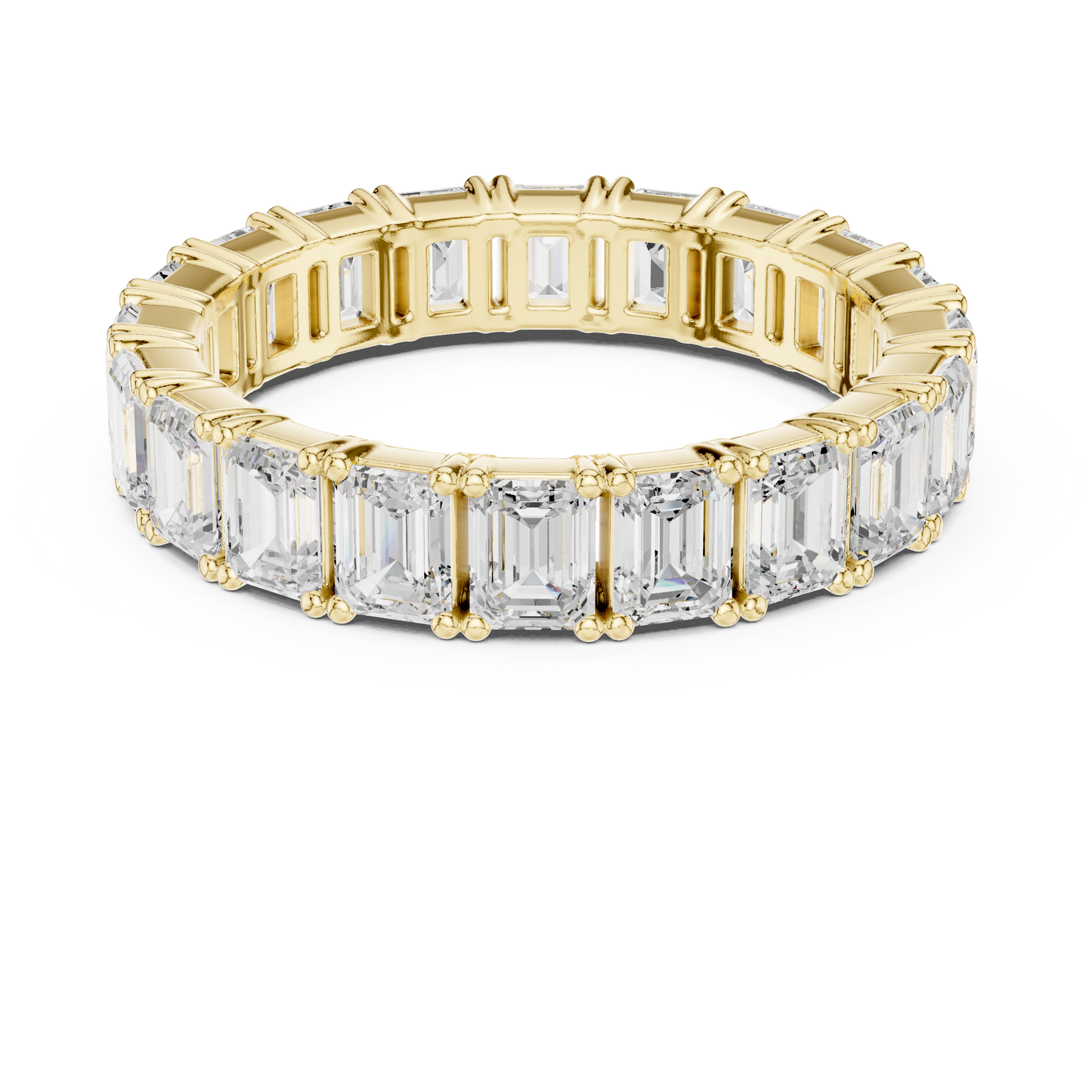 Alianza Eternity Infinita 2.98ctw Corte Esmeralda en Córdoba, España | Diamante Creado en Laboratorio Color D Claridad VS | Oro 10K/18K, Plata y Platino (Tallas Disponibles 8–20)