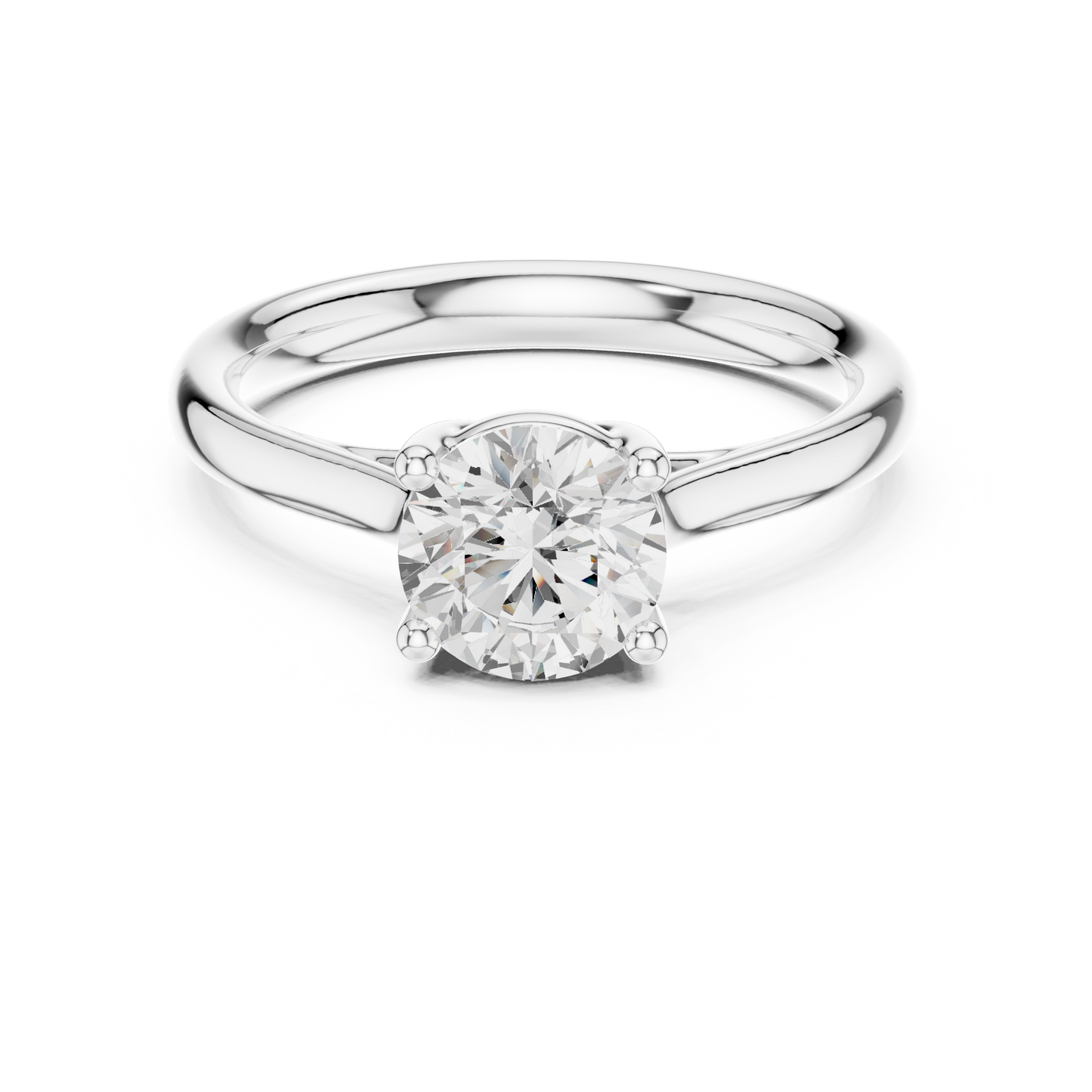 Anillo de Compromiso Solitario 1.10ct Diamante Redondo Brillante en Córdoba, España | Diamante Creado en Laboratorio Color D Claridad VS | Oro 10K/18K, Plata y Platino (Tallas Disponibles 8–20)