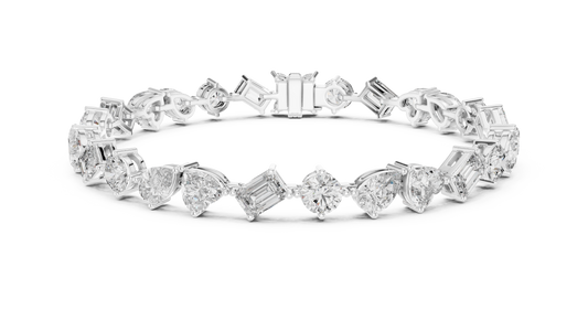Pulsera Tennis de Diamantes Multi-Forma 10.29ctw en Córdoba, España | Corazón, Pera, Esmeralda y Marquise | Diamantes Creados en Laboratorio Color D Claridad VS | Oro 10K/18K, Plata y Platino (Disponible en 16cm, 18cm y 20cm)