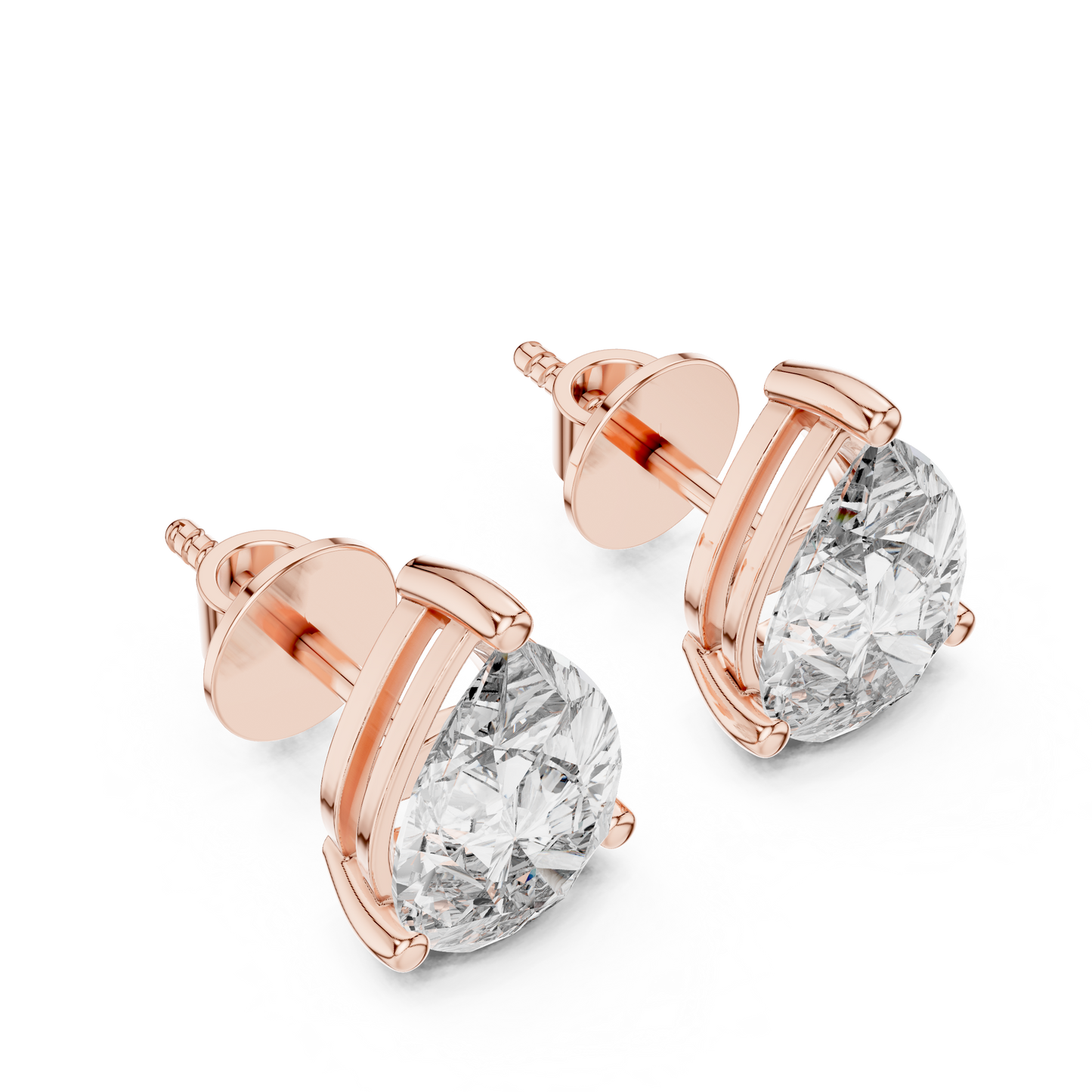 Pendientes de Botón Solitario Corte Pera 3.50ctw en Córdoba, España | Diamante Creado en Laboratorio Color D, Claridad VS | Oro 10K/18K, Plata y Platino